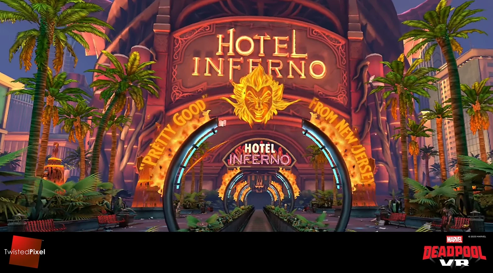 I did some work on this atrocious building, made the marquee sign, and did some optimization of the courtyard