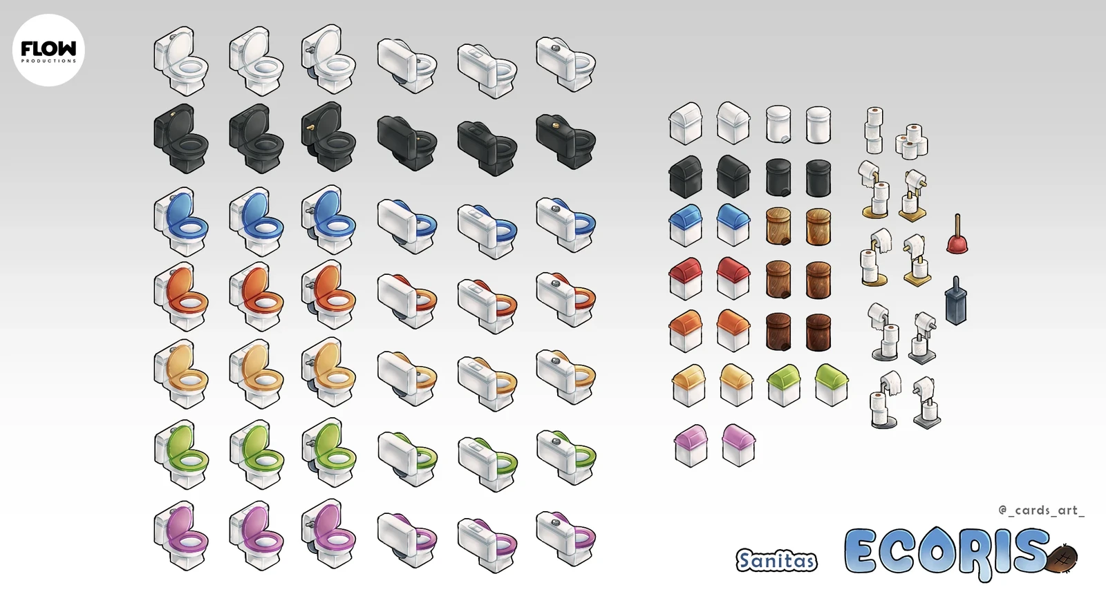Toilet and bathroom decoration sprites