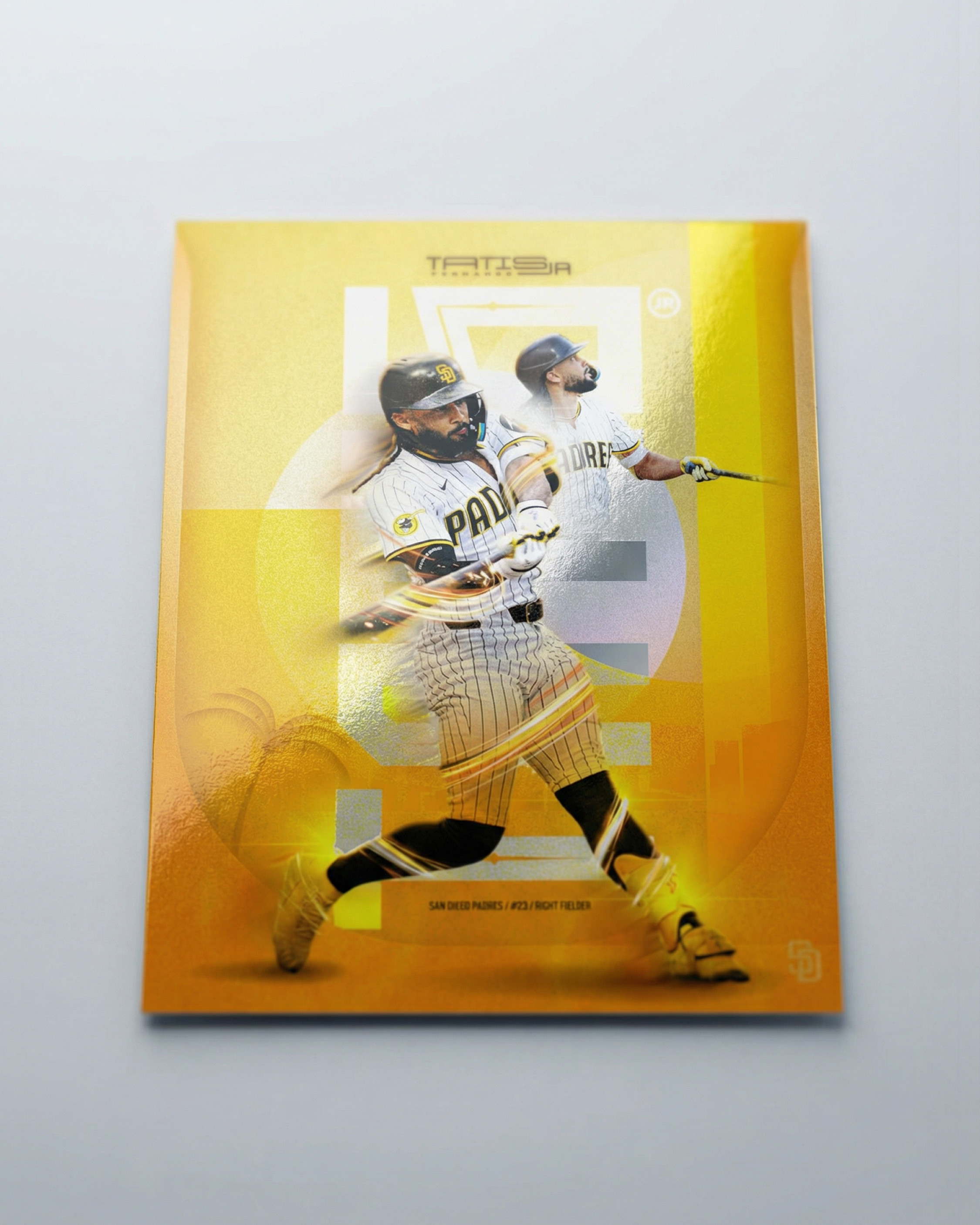 Clean flat view of the card design highlighting composition, typography, and color balance without environmental distraction