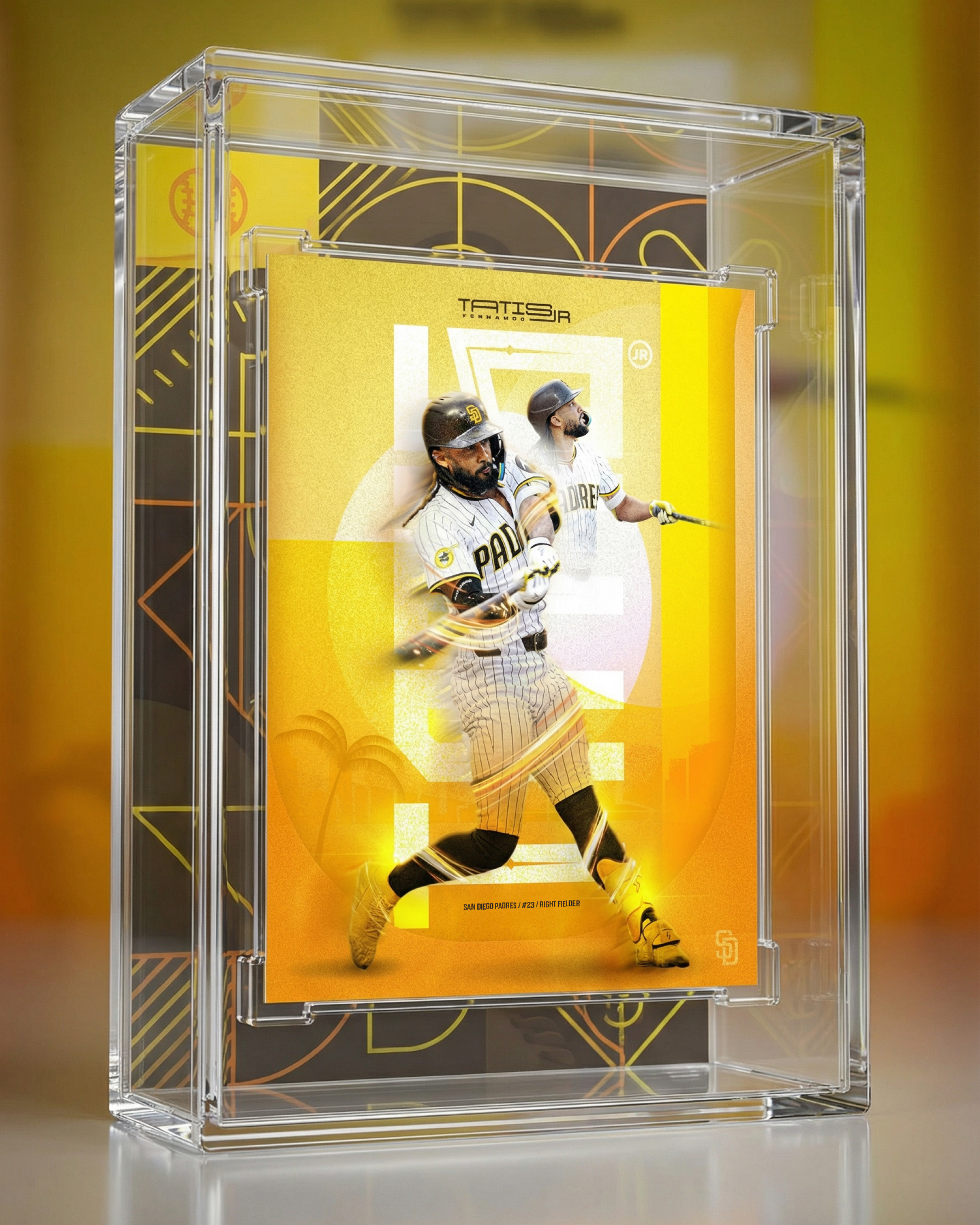 Clear acrylic case mockup exploring alternative high-end packaging and display options