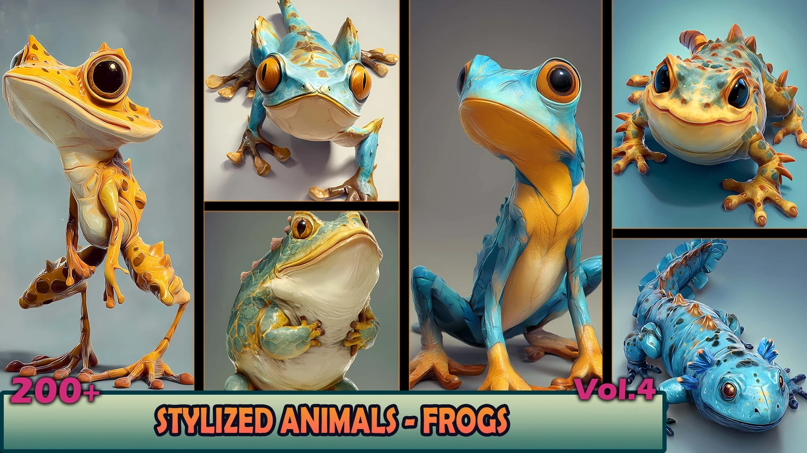 illustrations of various types of frogs