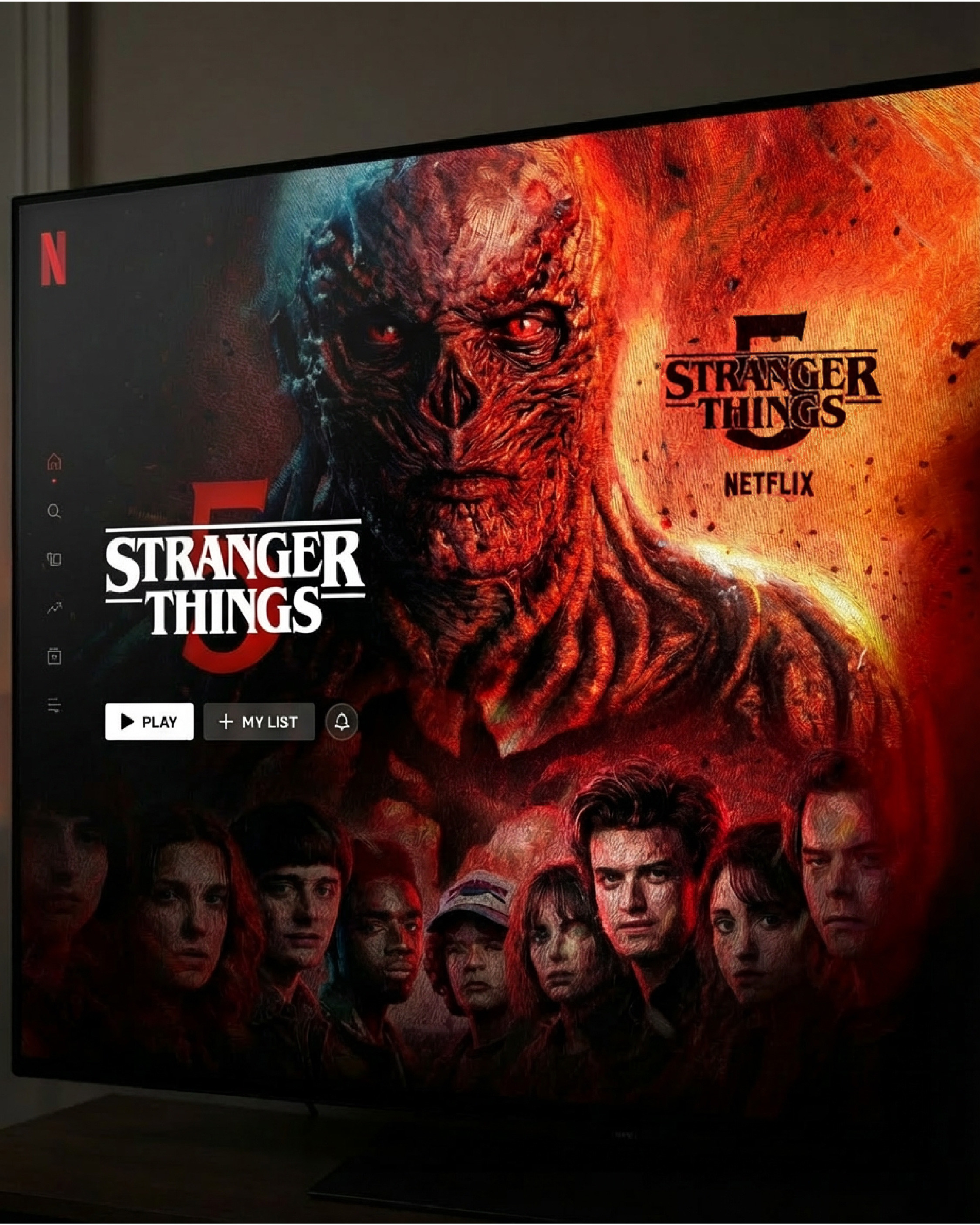Streaming platform UI mockup.
Demonstrating how the key art scales naturally within a Netflix-style interface while retaining impact at smaller sizes