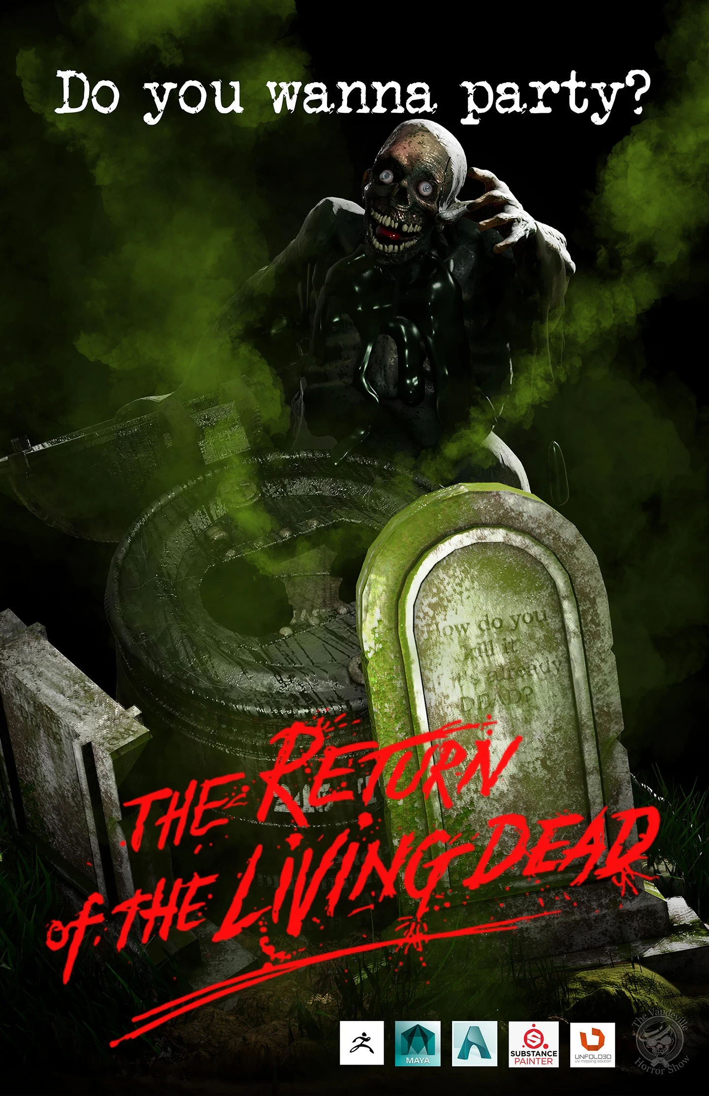 test render for poster trying out how far to push dark shadows, material tones, and the dark diffuse of the scene was a challenge