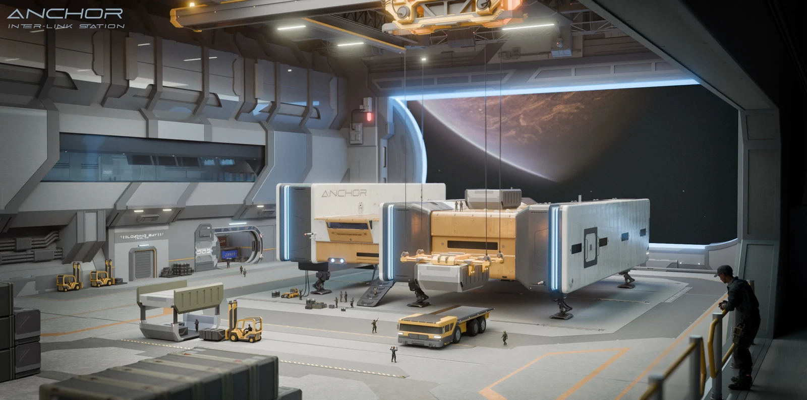 Anchor, Interlink Space Station orbiting a planet