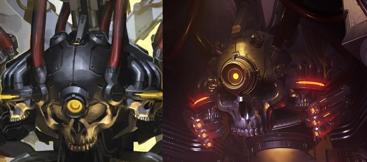 Cyber skulls in Doom Hunter base