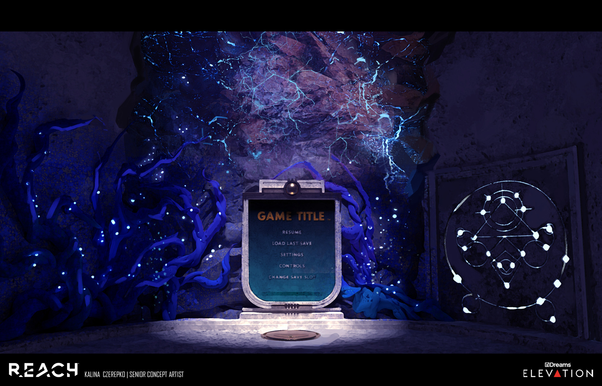 The game's pause menu room