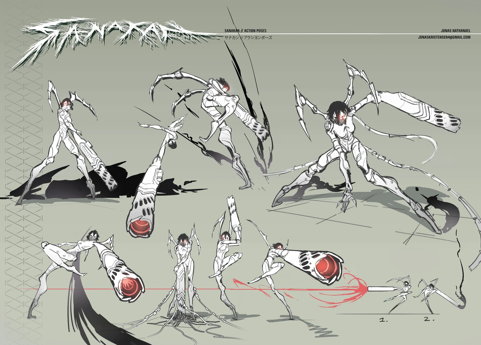 Even if it's in 3D, I want to show how the character can be deformed to create super interesting action poses. Perfect for dynamic battles in the world of Blame!