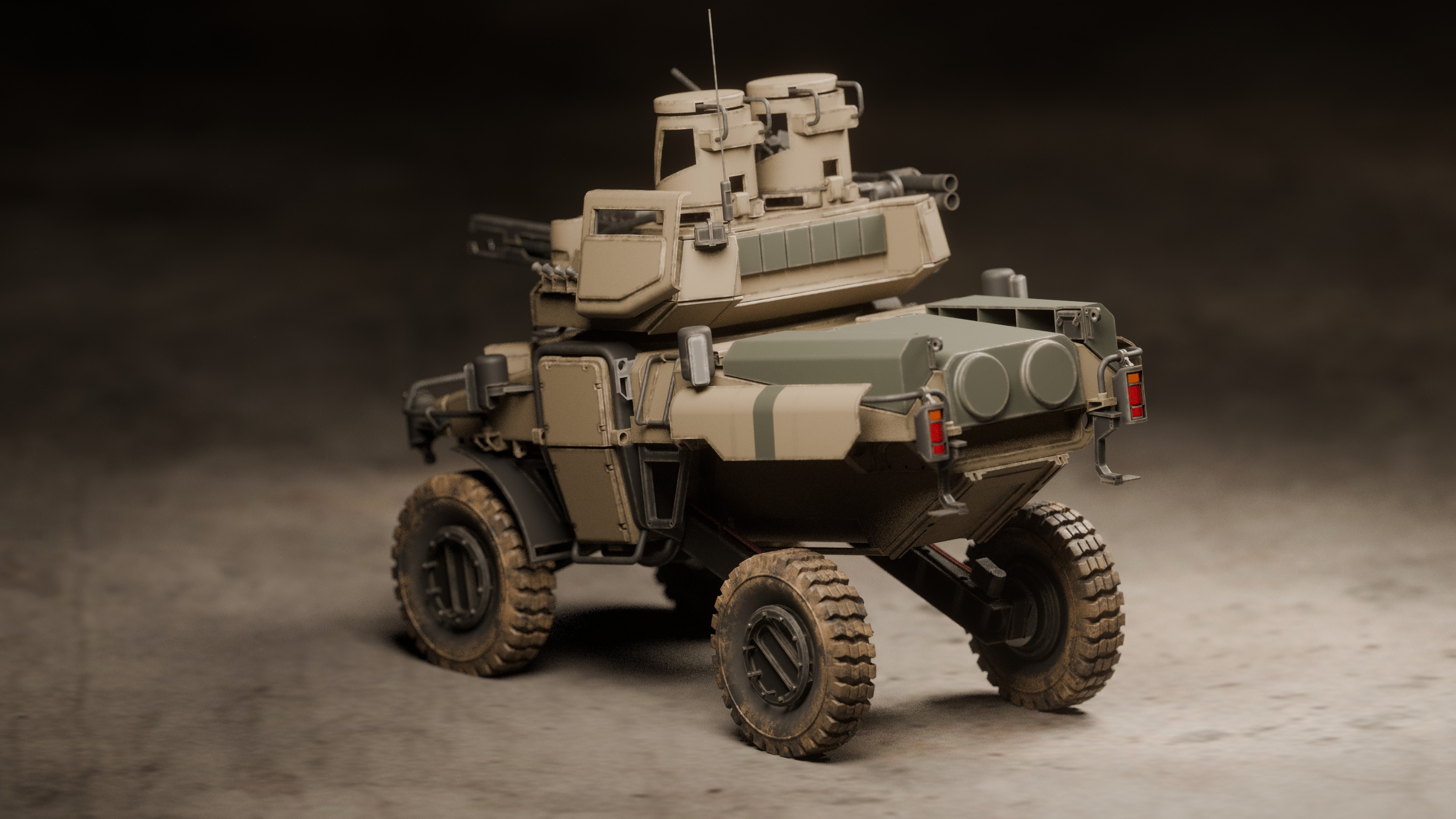 Unique suspension system enables SCOUT to change its height to better adapt to different maneuverability