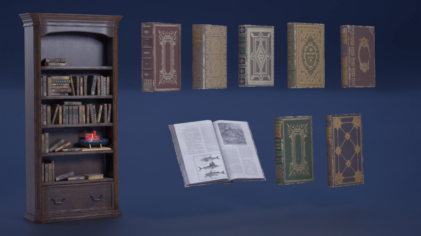 Books with color variation based on world position