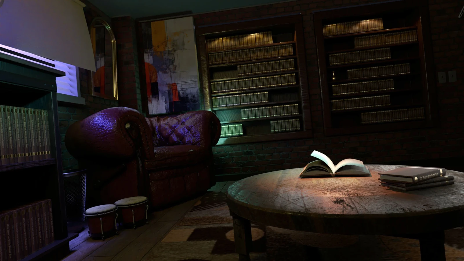 My lighting emphasis is placed on the book to create a feeling that the reader just left the room 