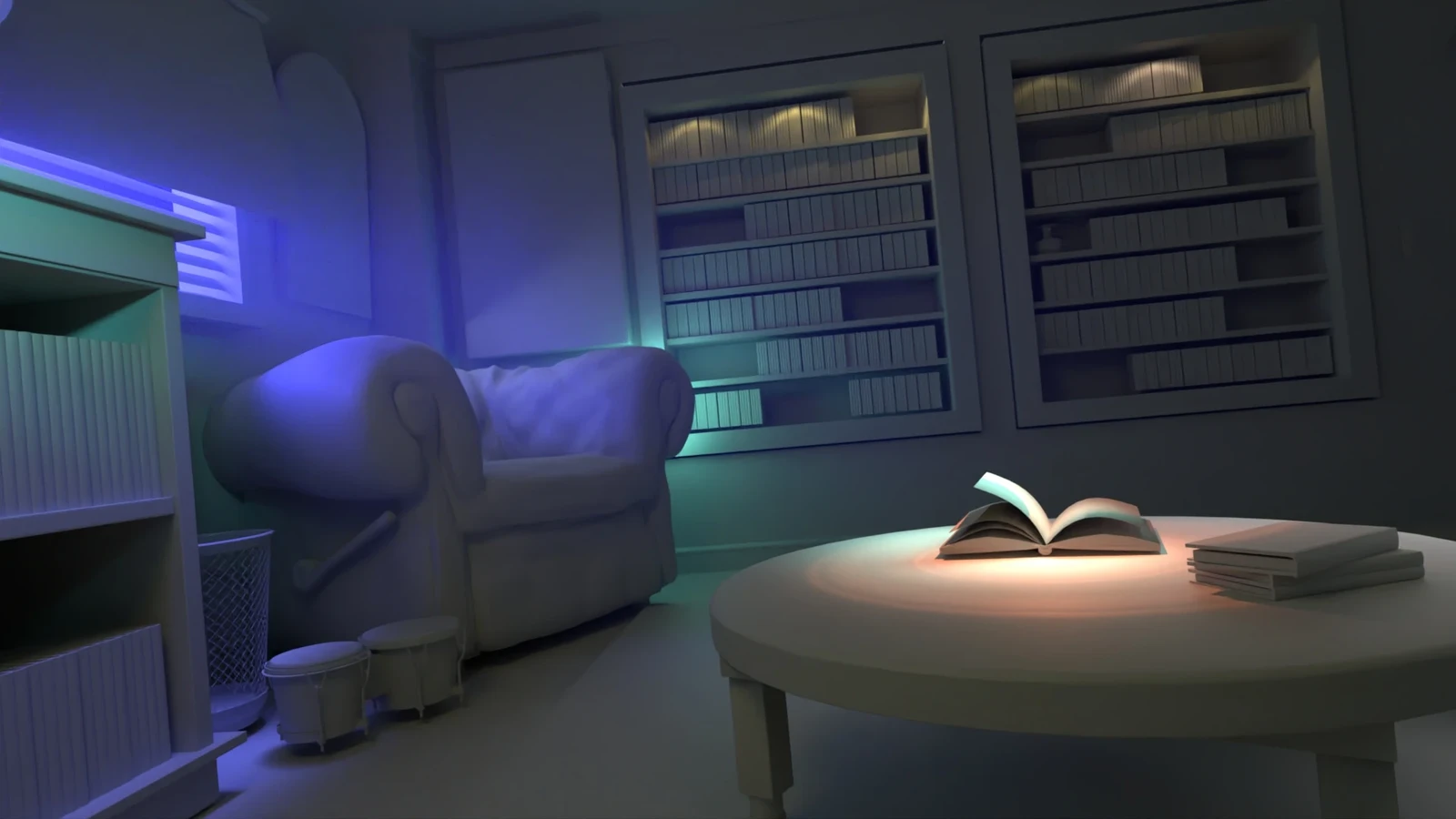 I validated my lighting without textures applied first to review the value hierarchy, silhouette clarity, and focal emphasis 