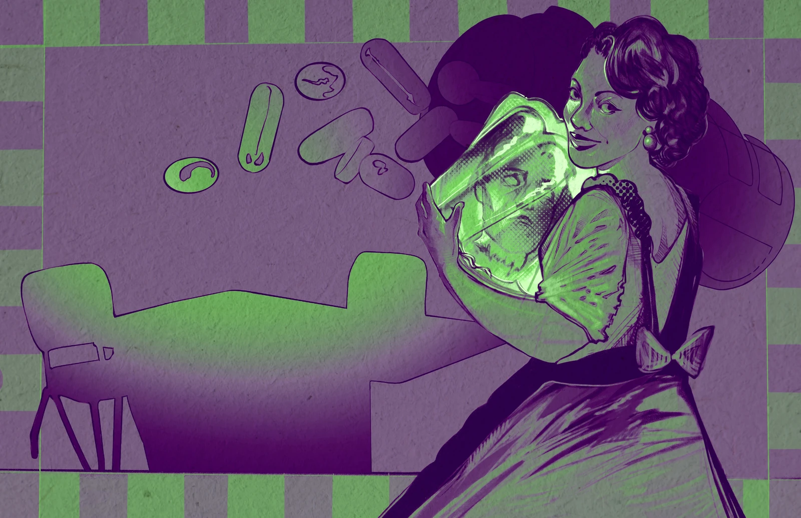 Housewife illustration: Barbiturates gone mad!