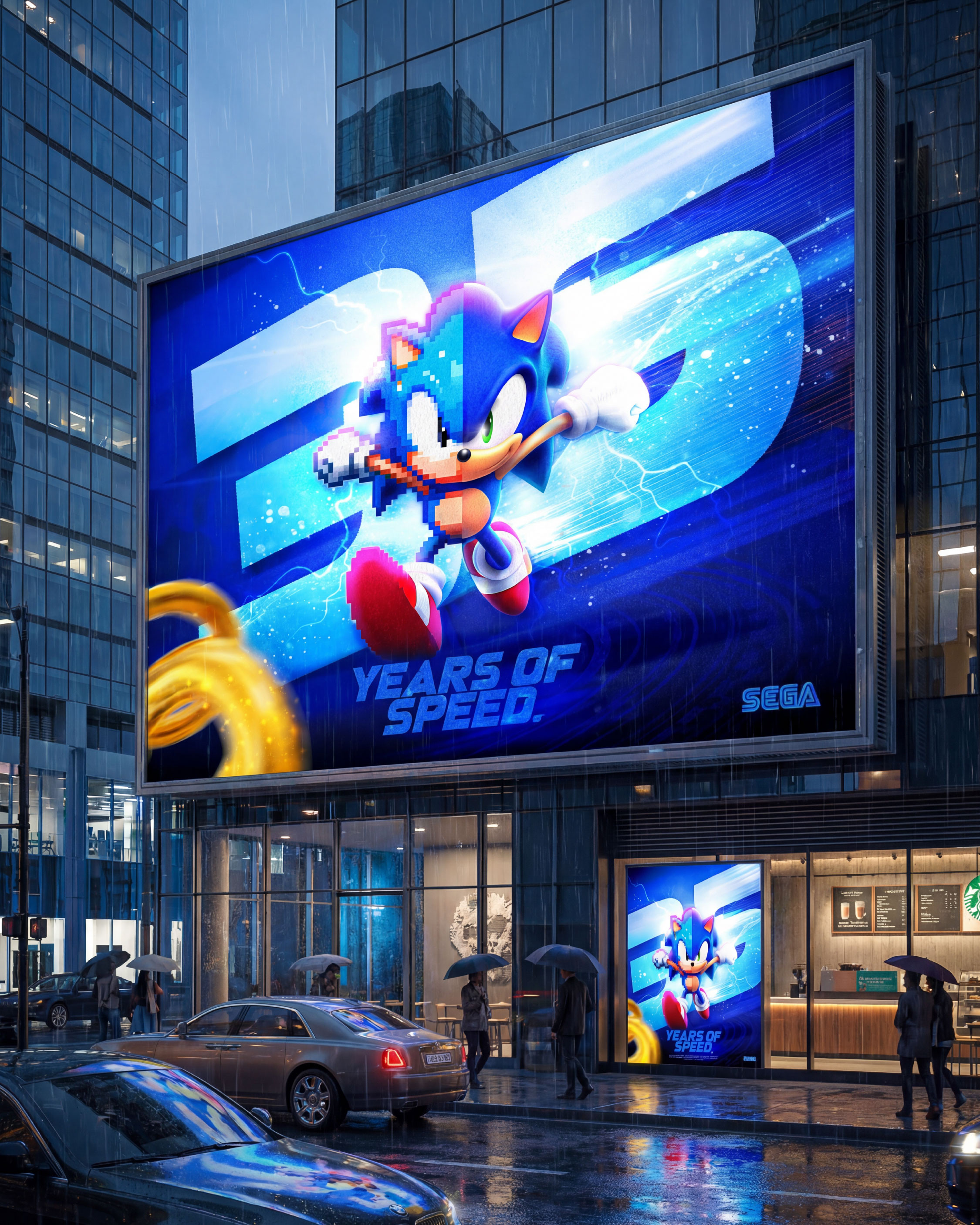 Large-scale city billboard mockup demonstrating how the campaign commands attention in high-traffic urban environments