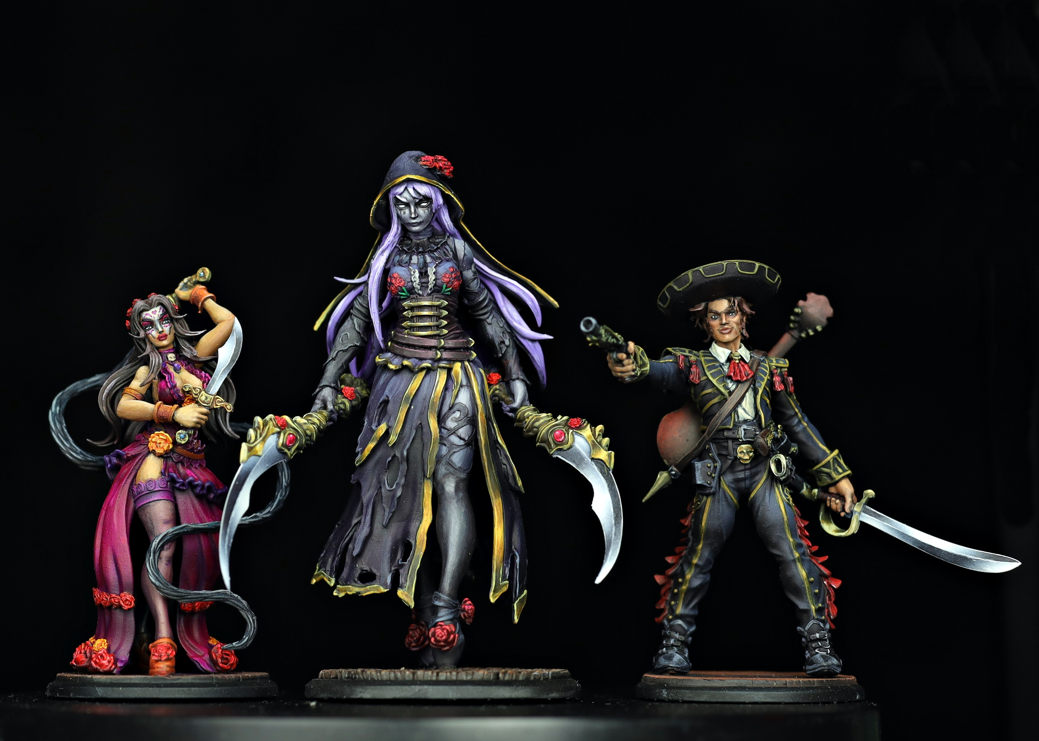 The set of 3 painted by Alan Castellanos