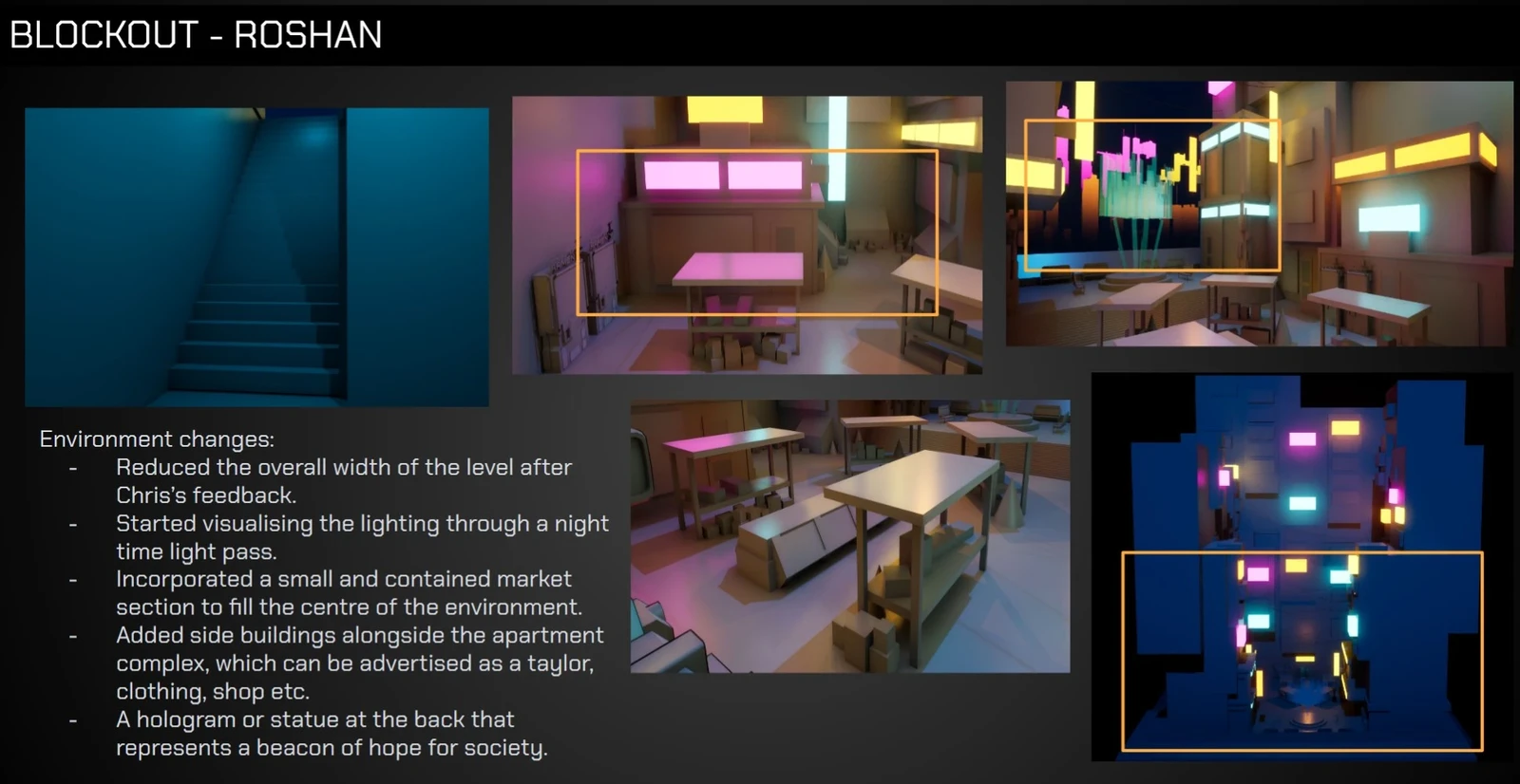 Blockout tests and changes from feedback.