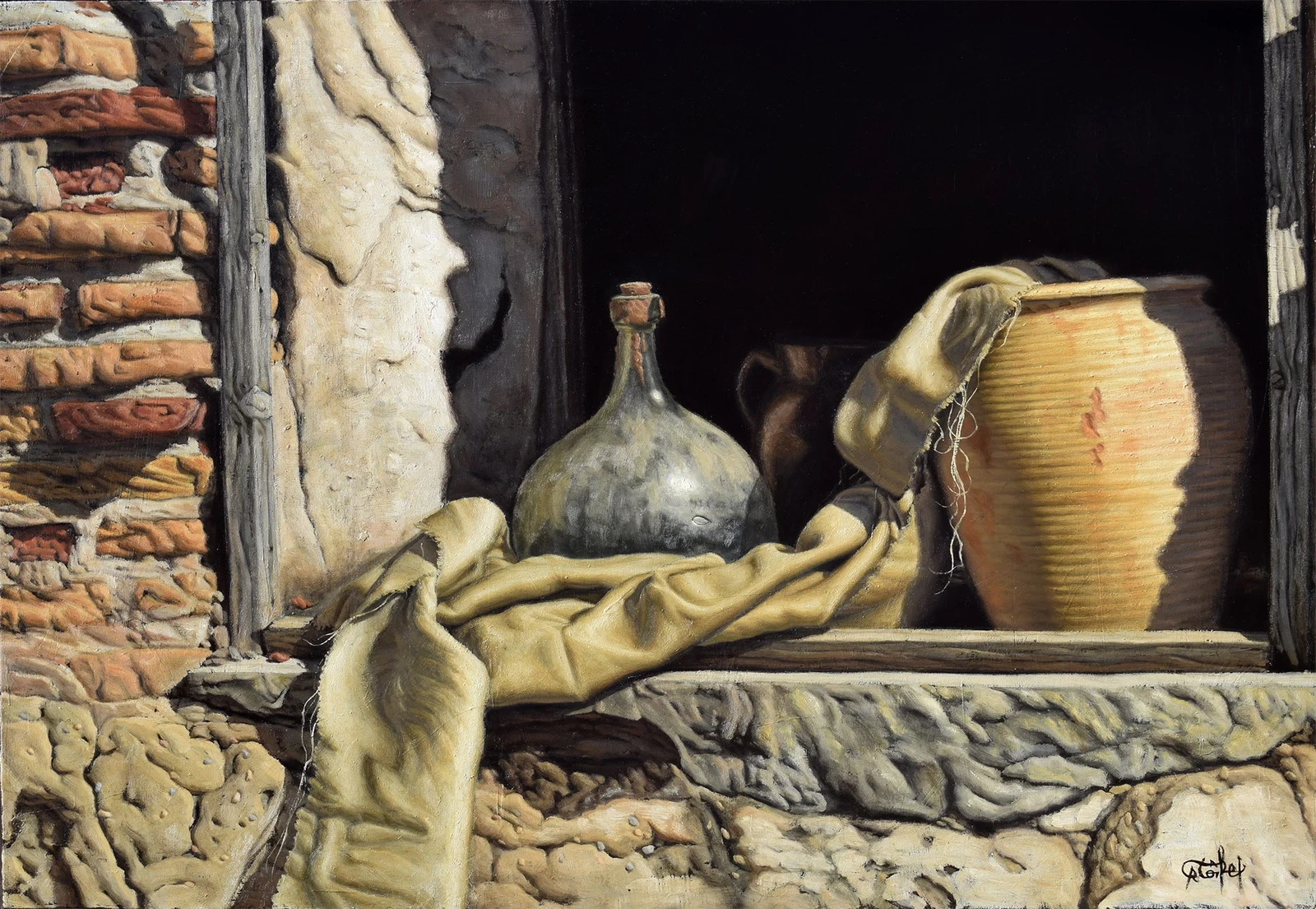 Still life Oil paint on wooden panel