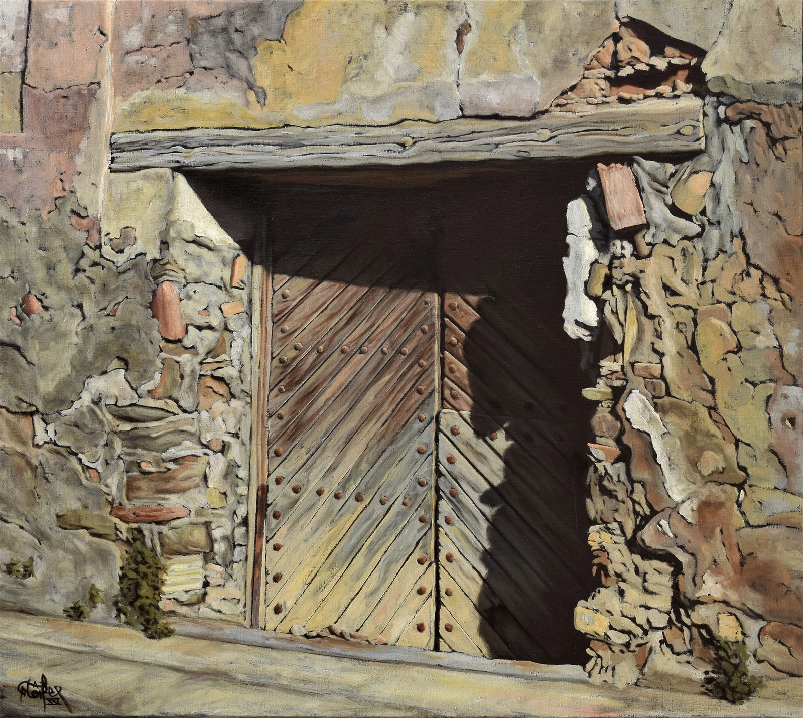 Capitan street gate, Oil on canvas