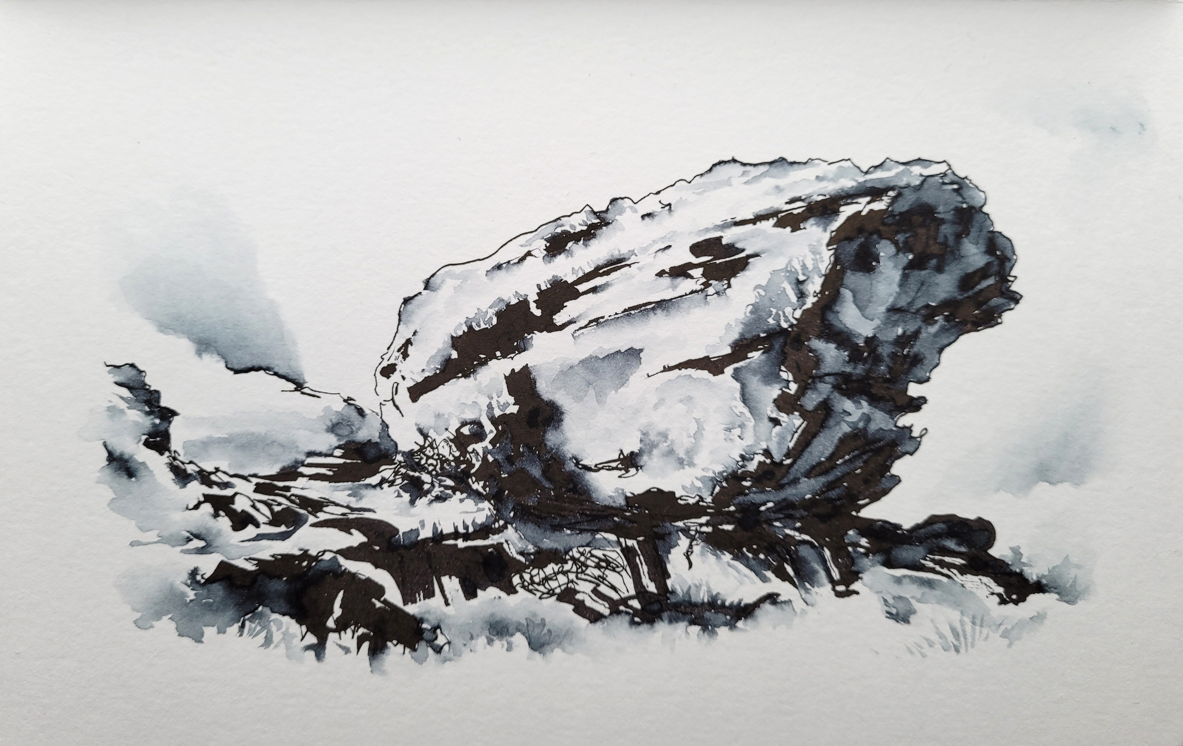 Made with a Pilot Parallel Pen and a Pentel Aquawash water brush