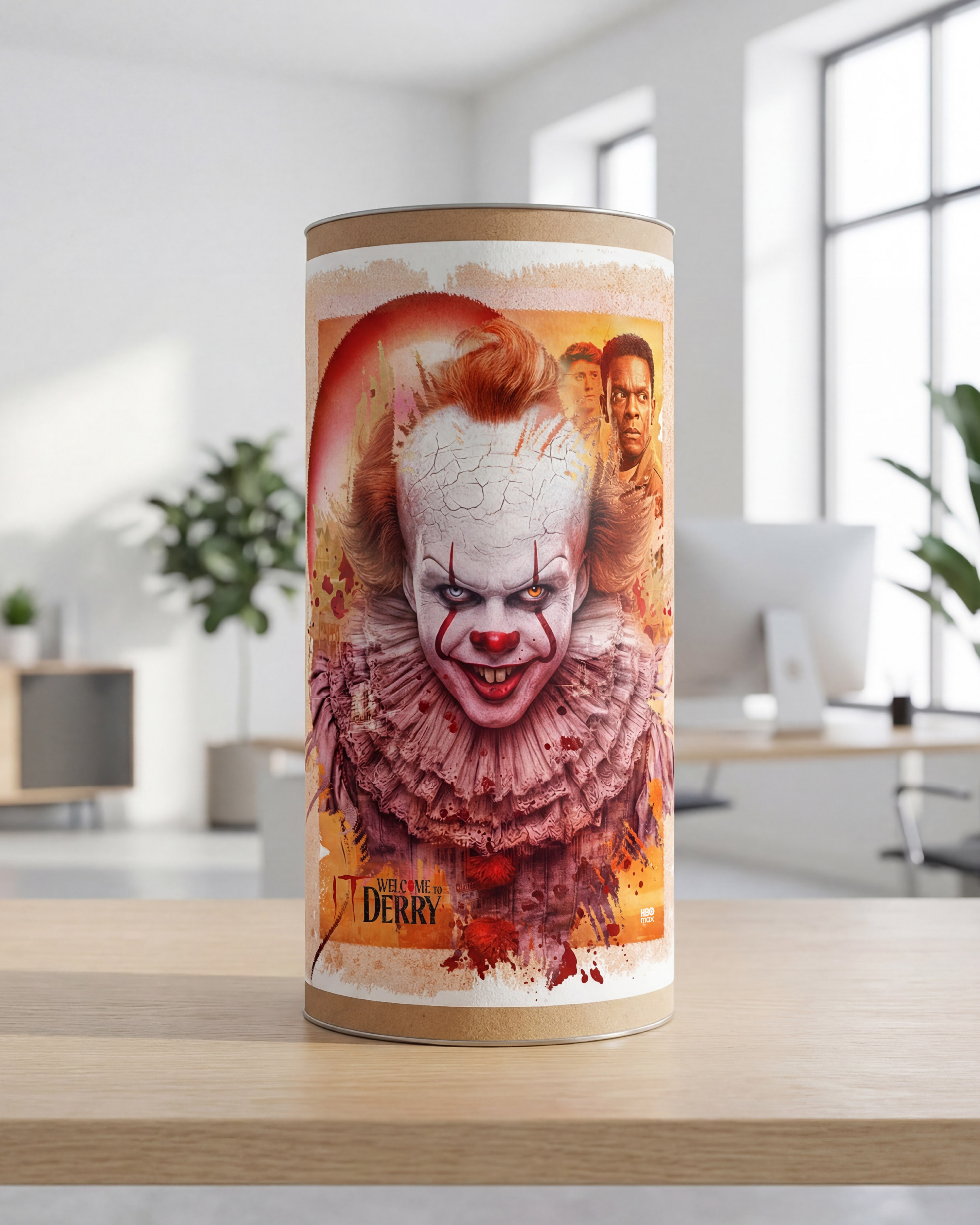 Round packaging variant - poster wrapped as a cylindrical product sleeve