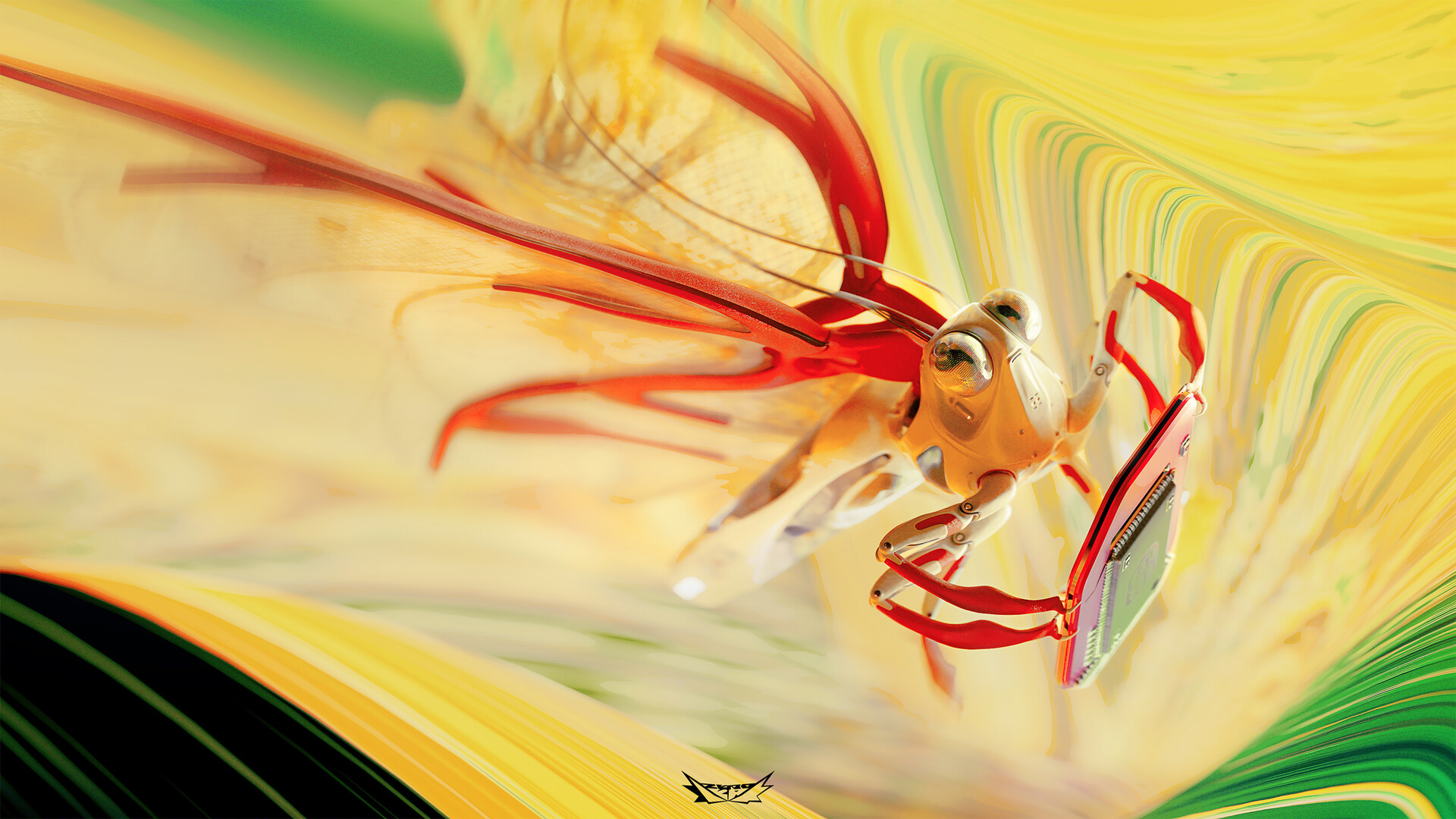 ECH0-N0CT: The Winged Spy | Sci-Fi Short Cinematic (Blender 5.0)