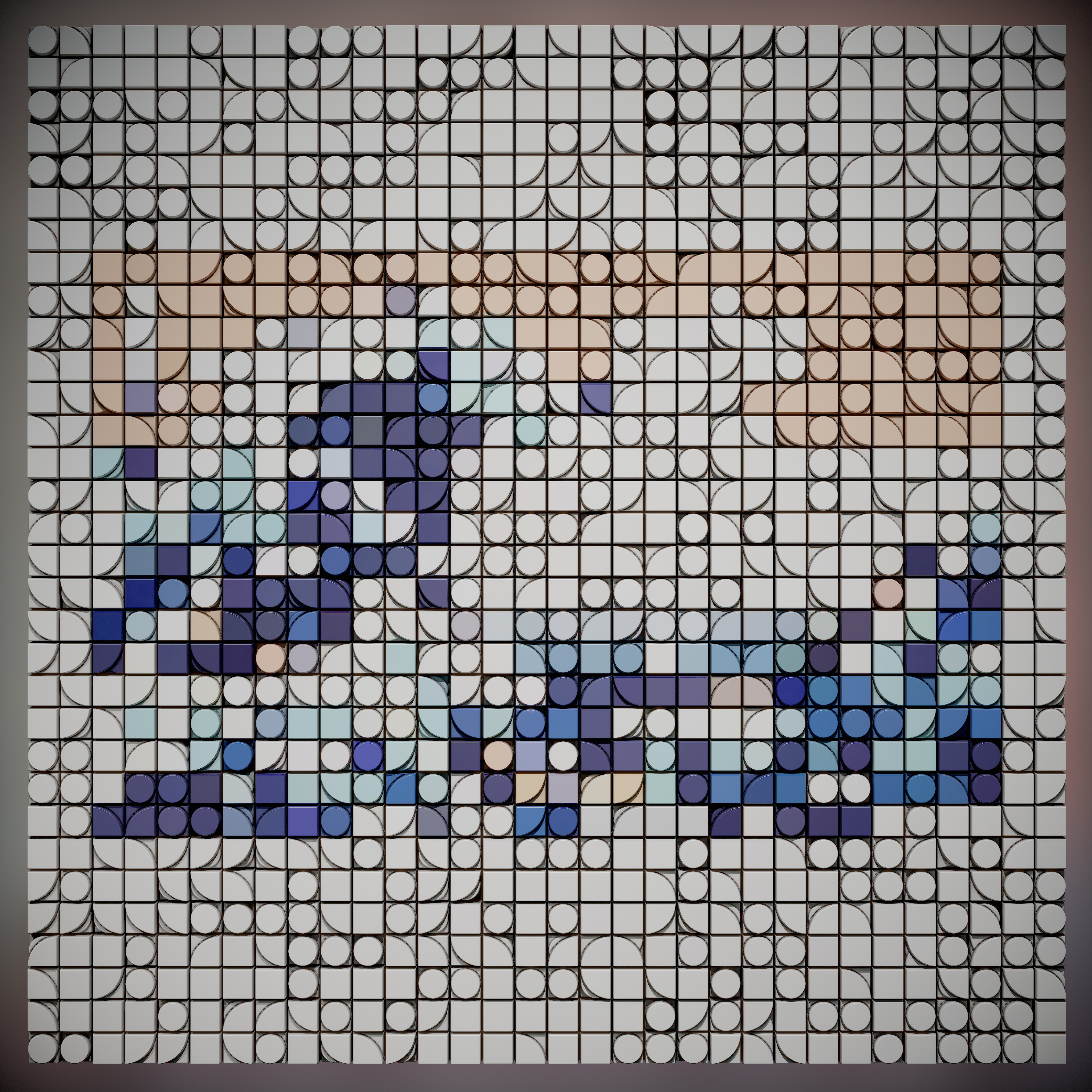 32 bit version of The Great Wave off Kanagawa
