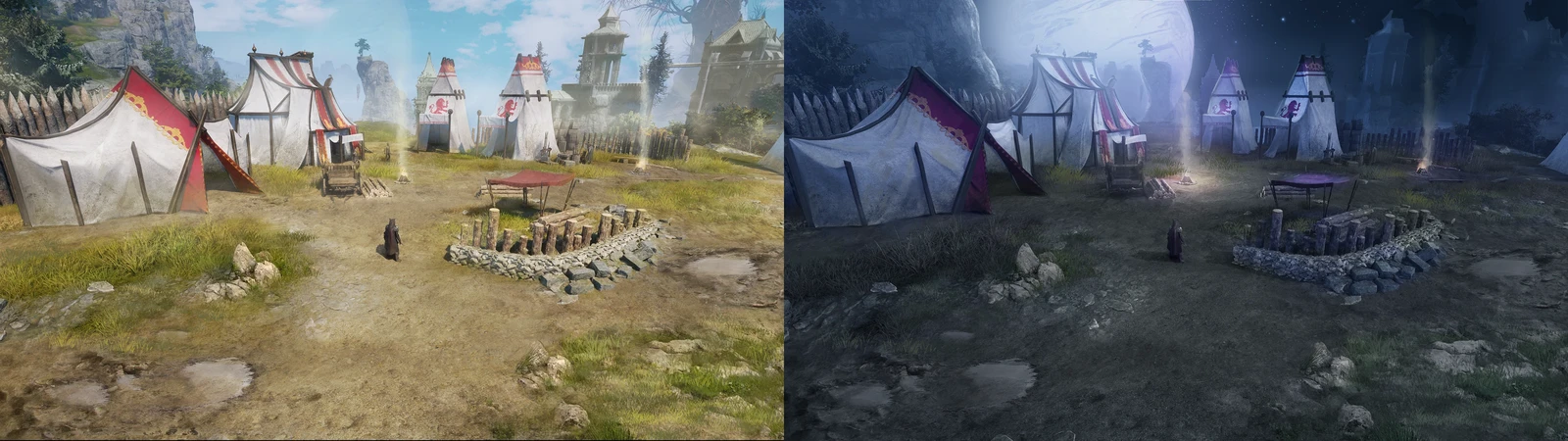 Campsite, day/night