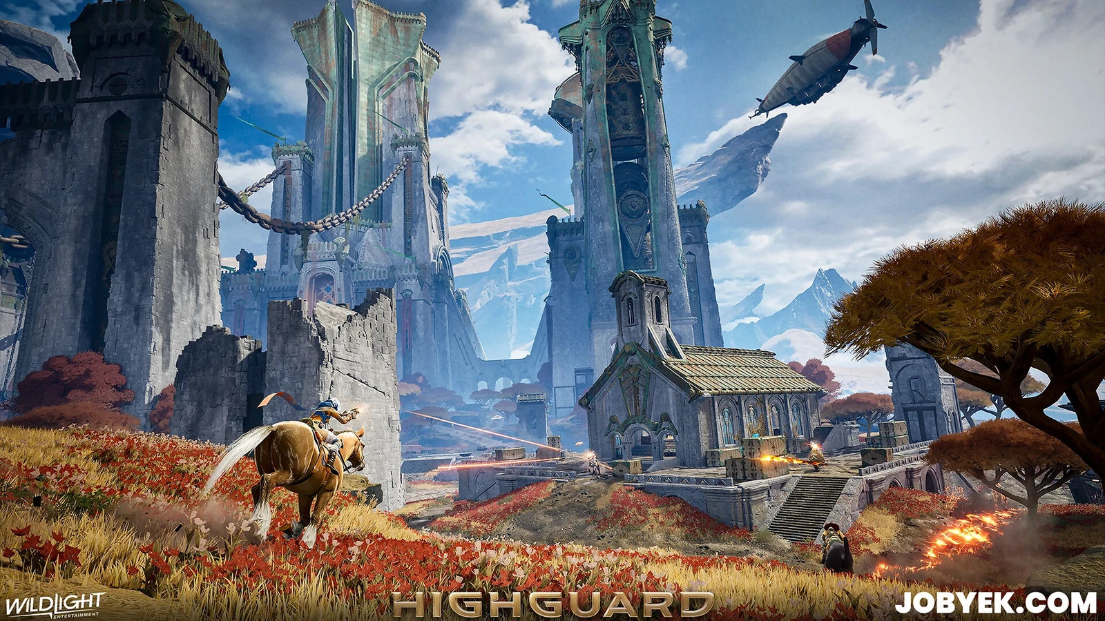 Marketing shot featuring Kingdom's open-world terrain, foliage, world building and little church area I worked on.