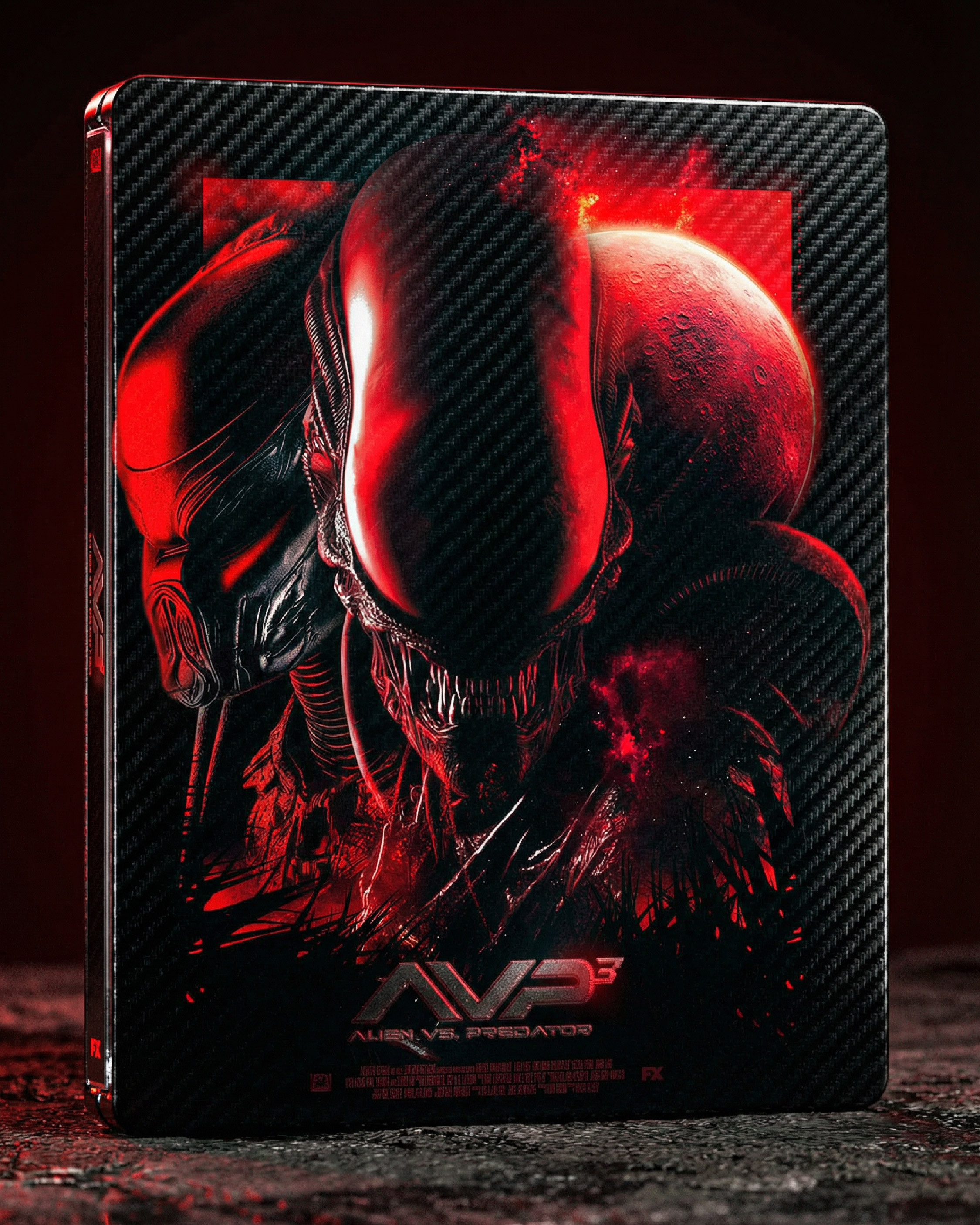 Material variation mockup to test the art against a textured finish and deeper blacks