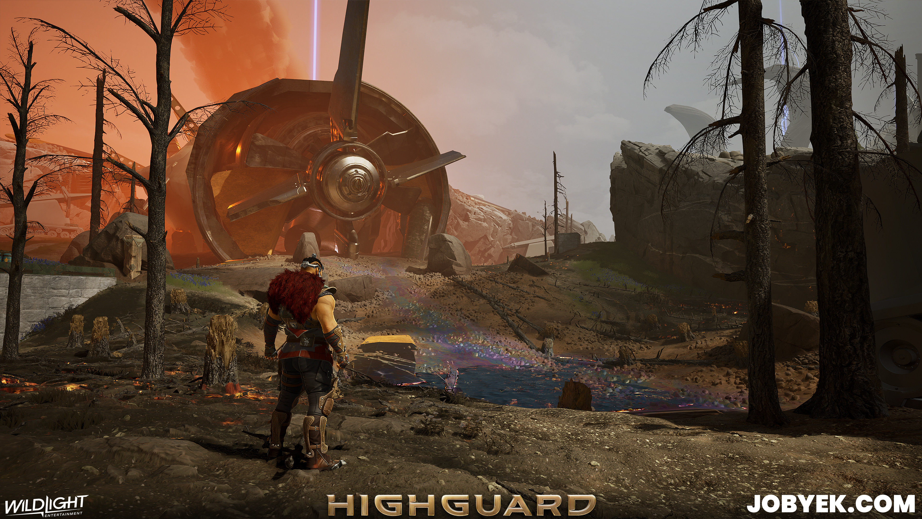 The last area I worked on before the layoff happened - was fleshing out more of the blimp crash trail - directional tree falls, oil spill, etc.