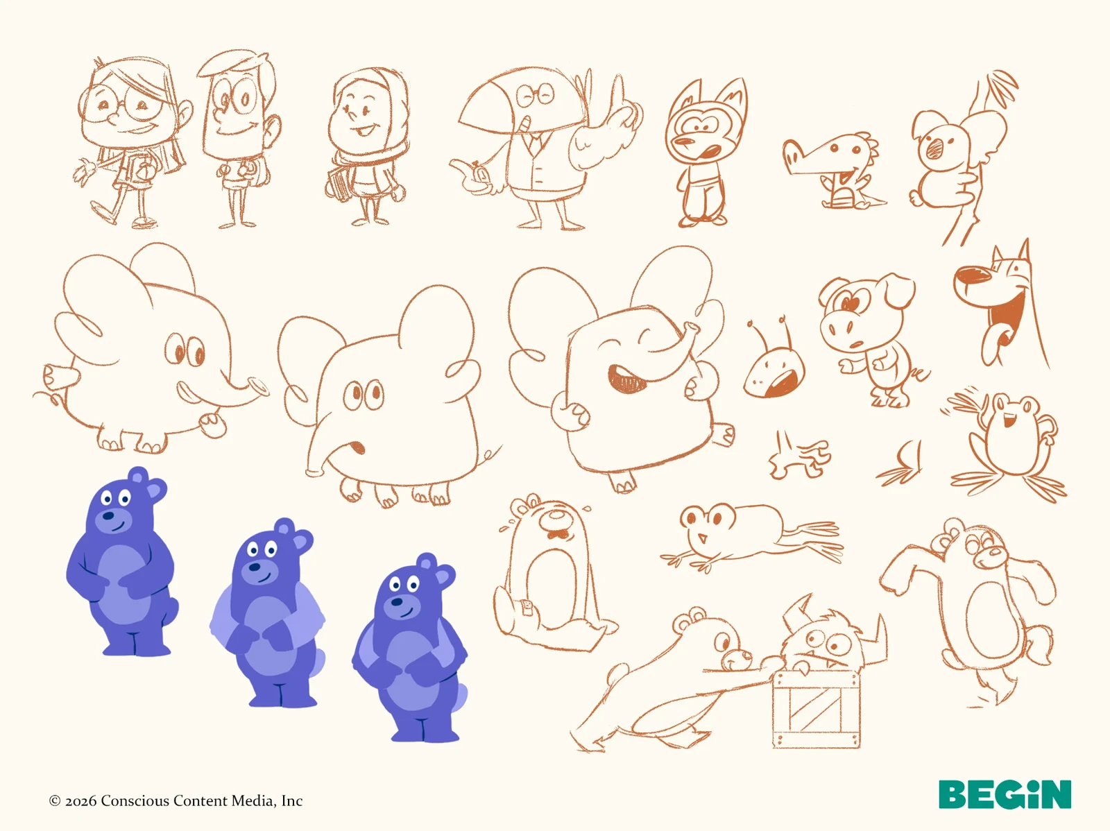 Character exploration for the new BEGiN mascot
