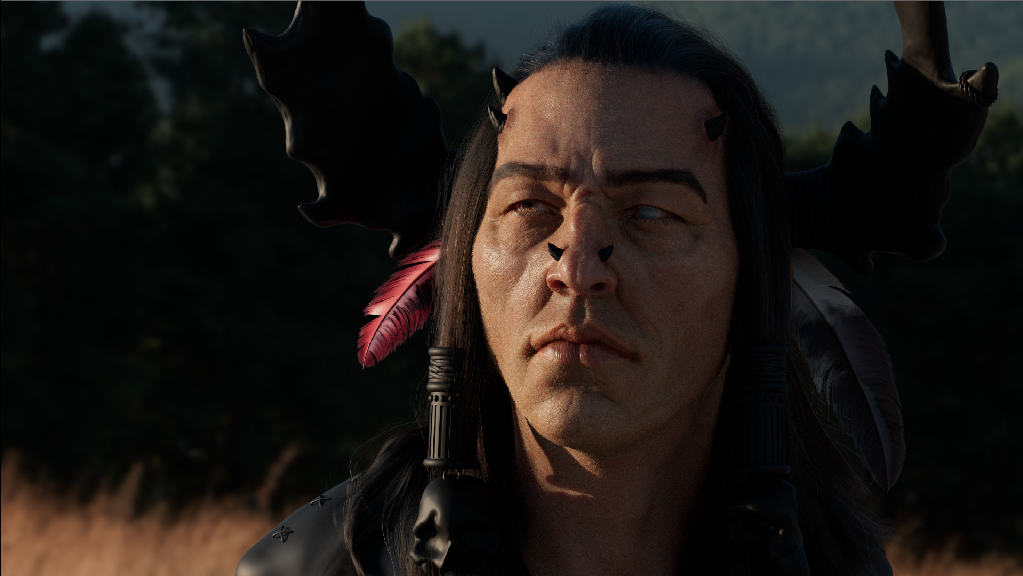 W.I.P responsible for uv's, topology, texture, shading, groom and comp.