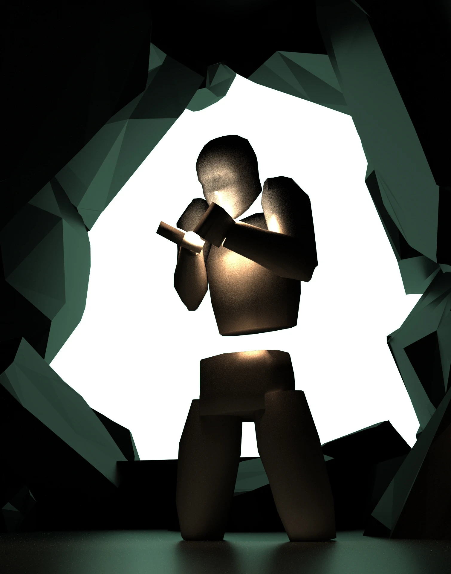 Rough 3D blockout and lighting ref