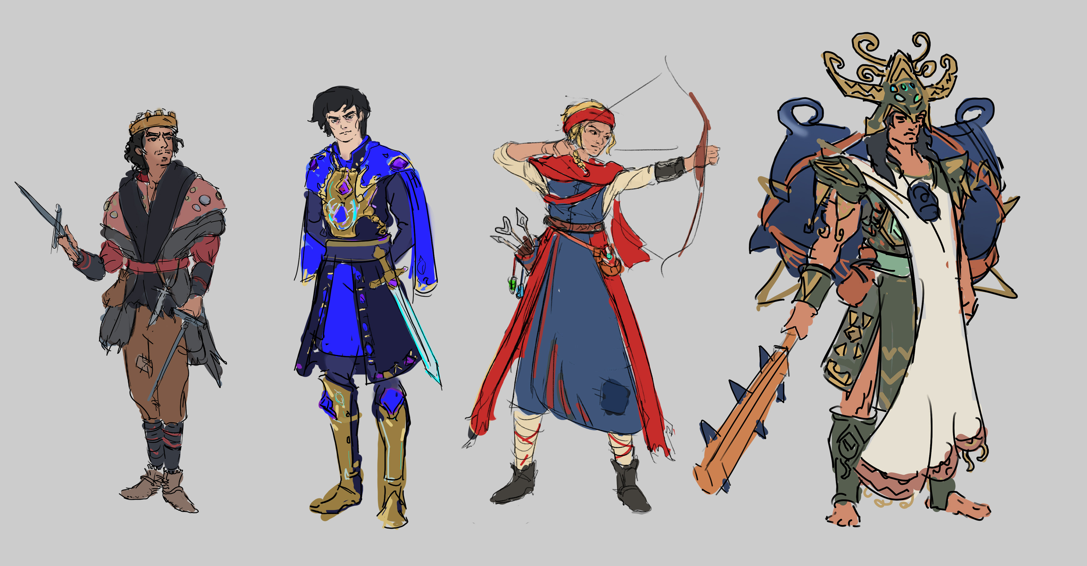 Initial character concepts lineup 