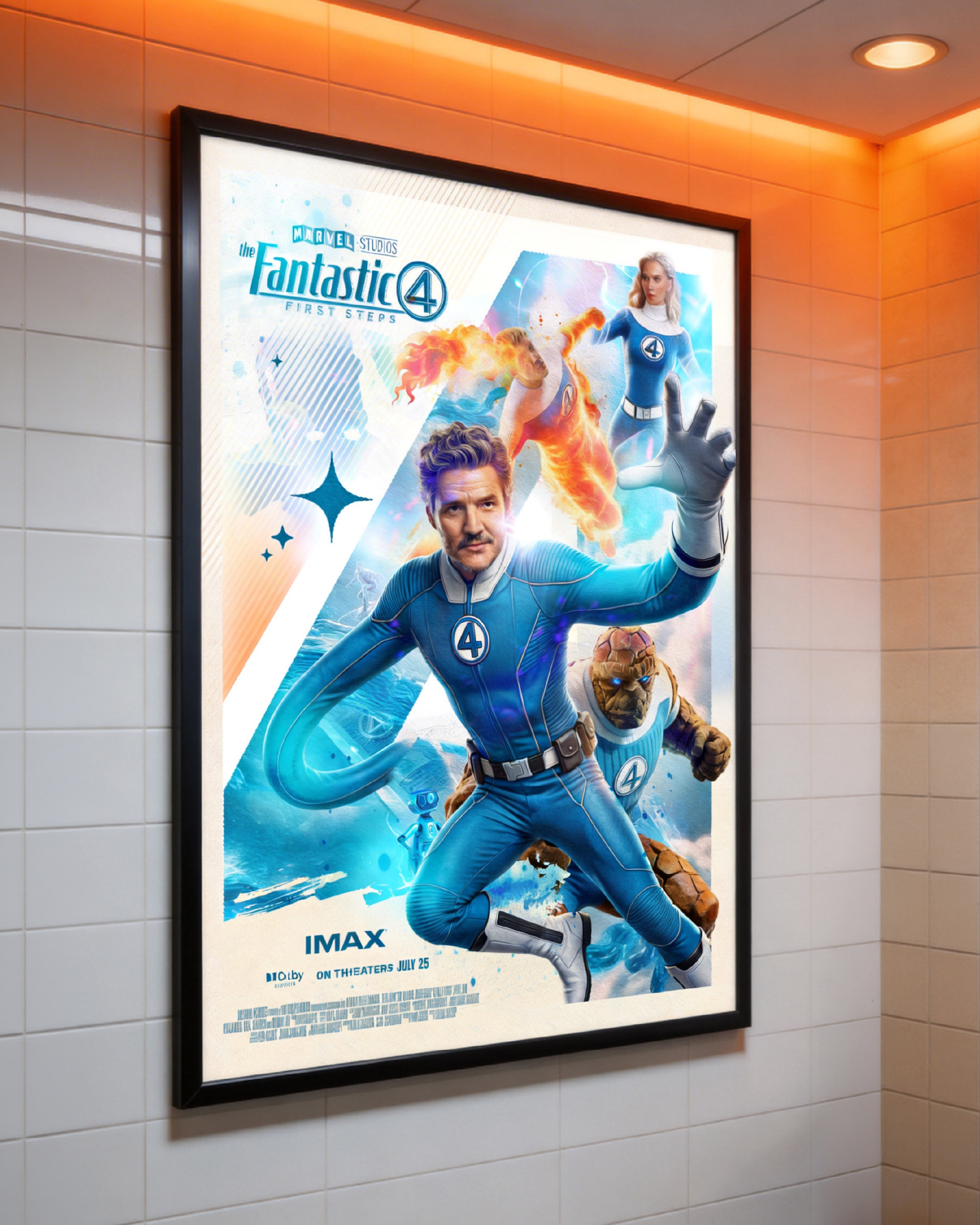Theatrical lightbox campaign application showcasing how the poster would appear in cinema lobby placements and premiere environments