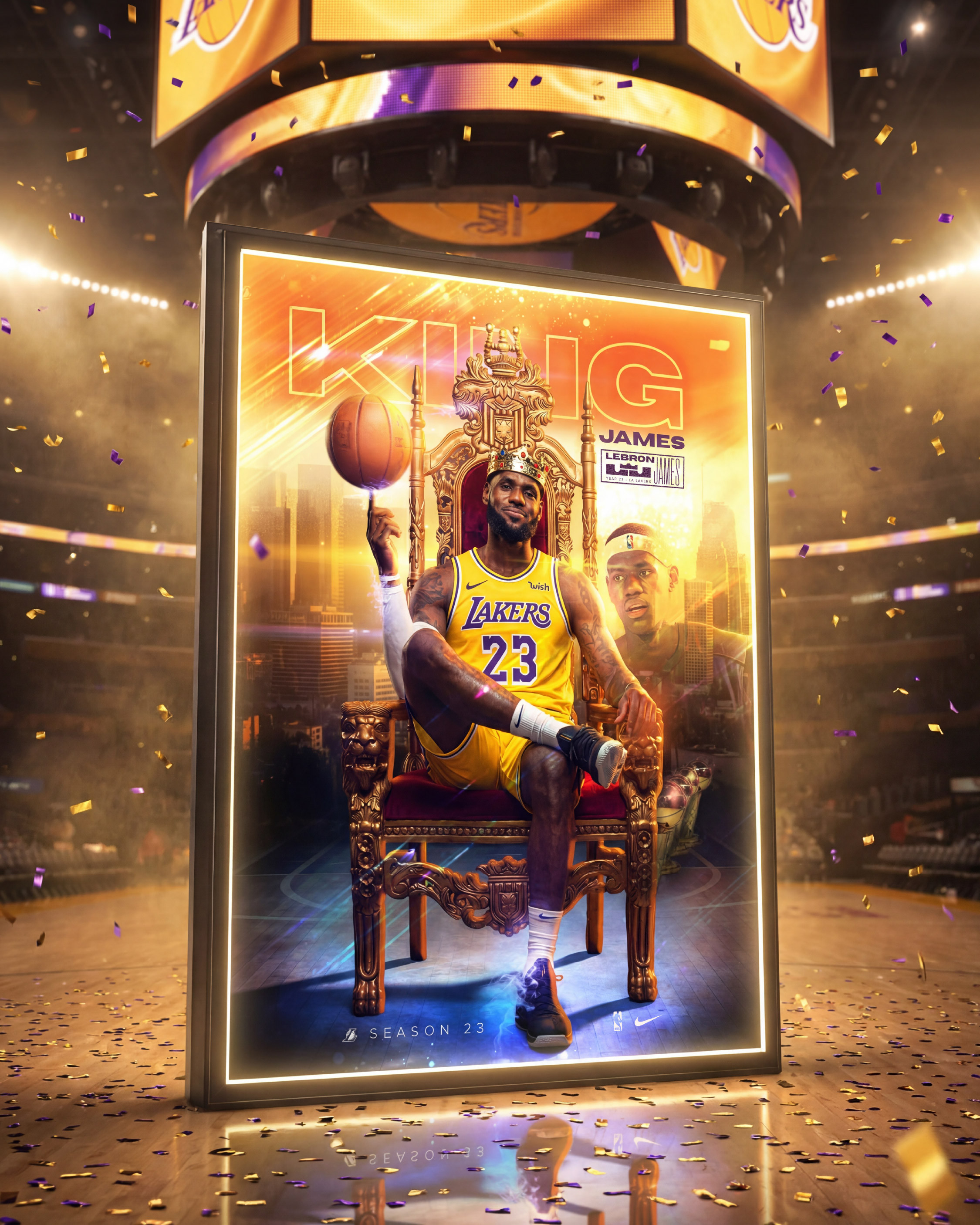 Large-scale in-arena digital display concept designed for championship ceremonies, player tributes, or season milestone moments