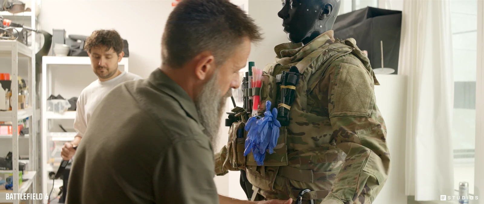 Next step is dressing up the character - here you can see us working with our miltiary advisor - Göran Åbonde who's been with for many Battlefields