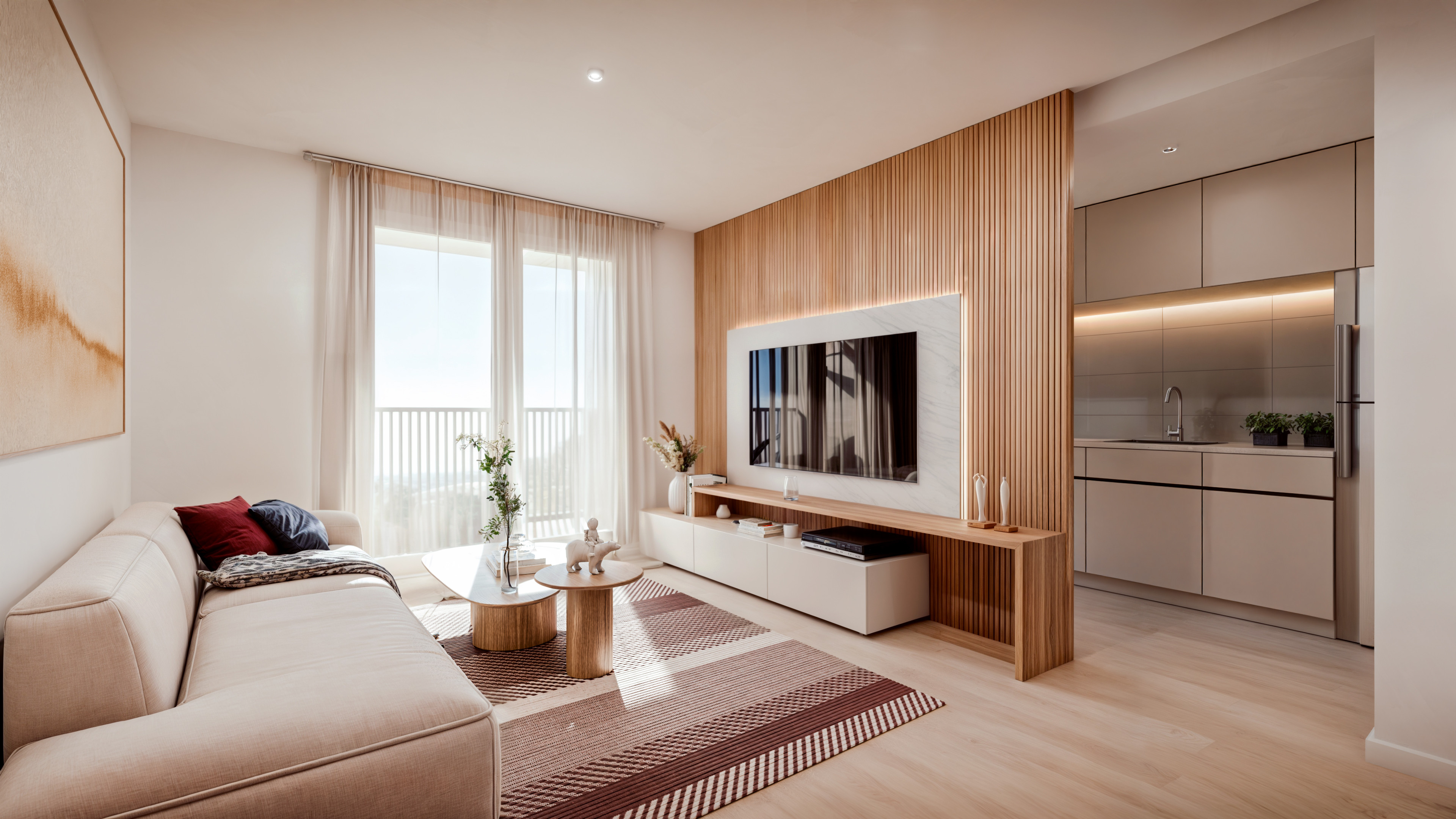 Livingroom/open kitchen