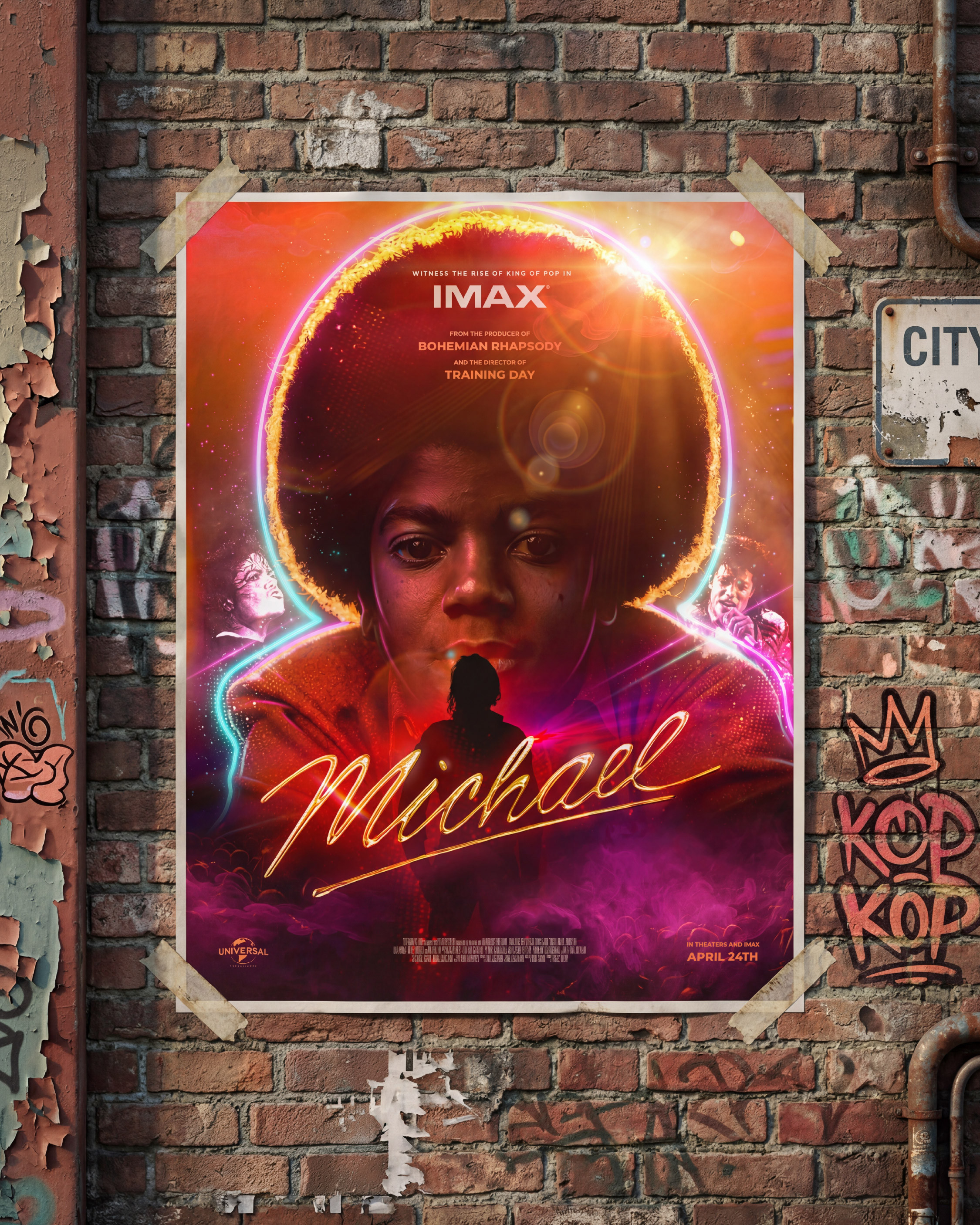 Extended outdoor advertising application designed for mass visibility and theatrical awareness rollout