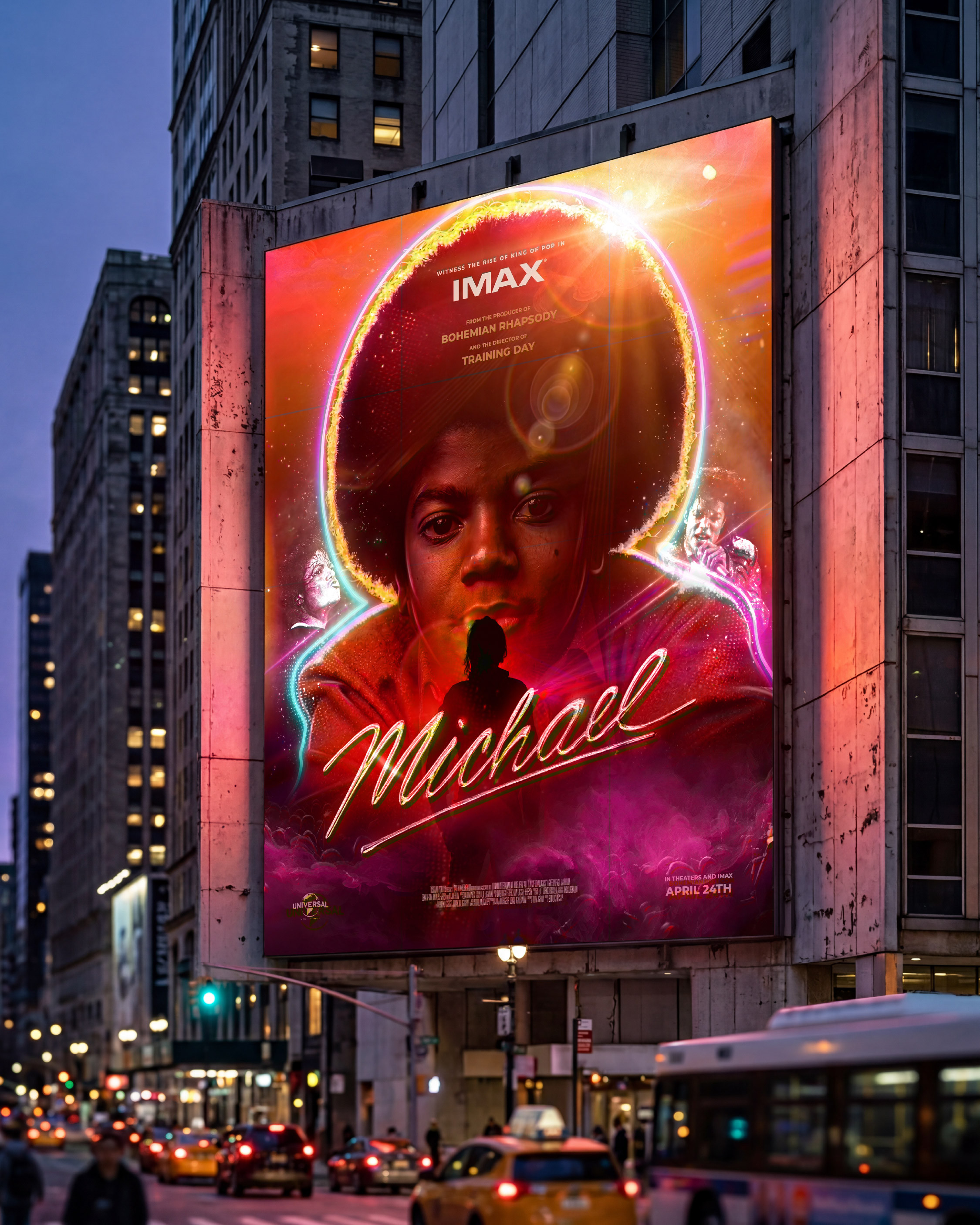 Premium building wrap execution highlighting the poster’s ability to hold impact at monumental campaign scale