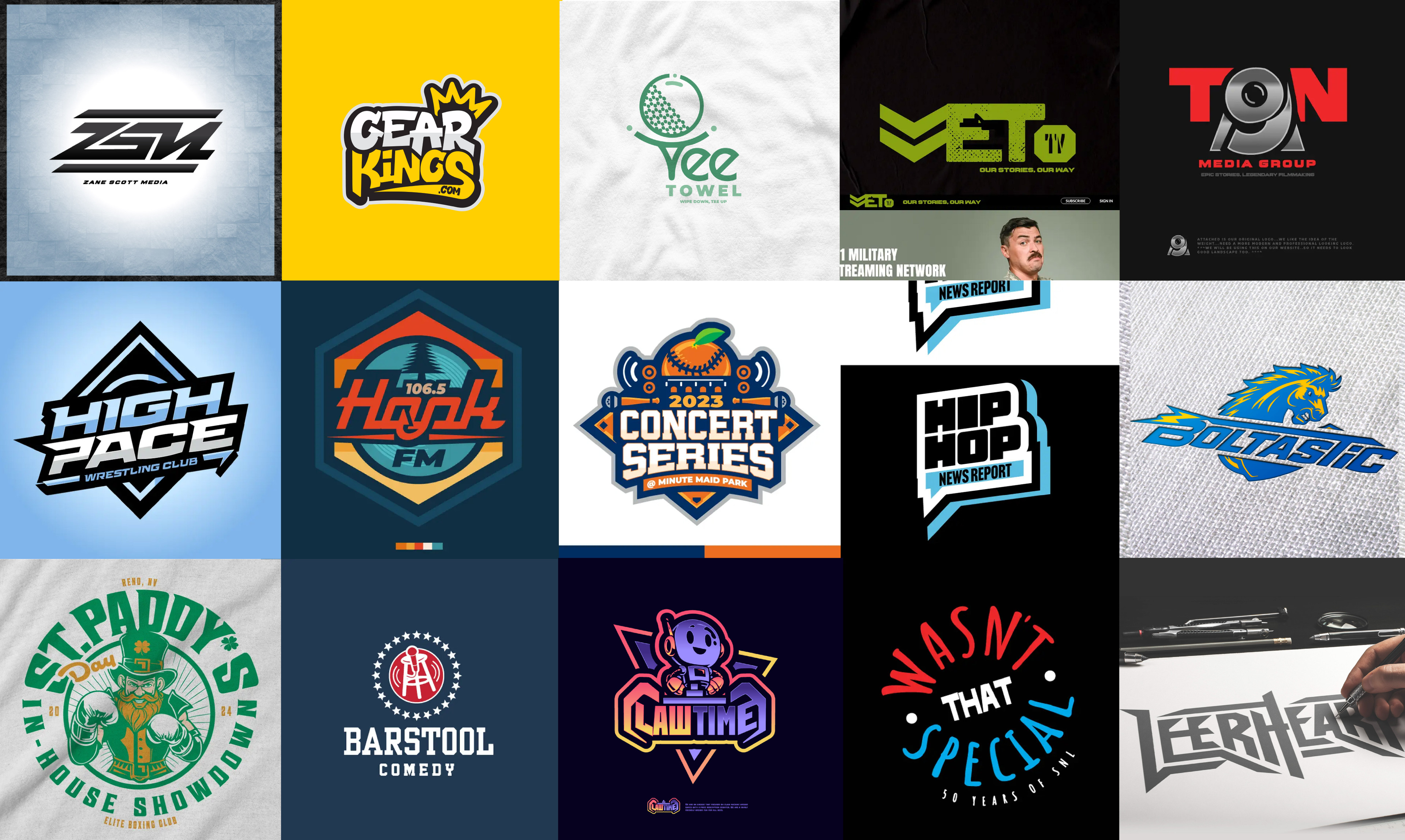 More selected identity work - a mix of executed client projects and strategic proposals. Focused on longevity, scalability, and strong brand presence