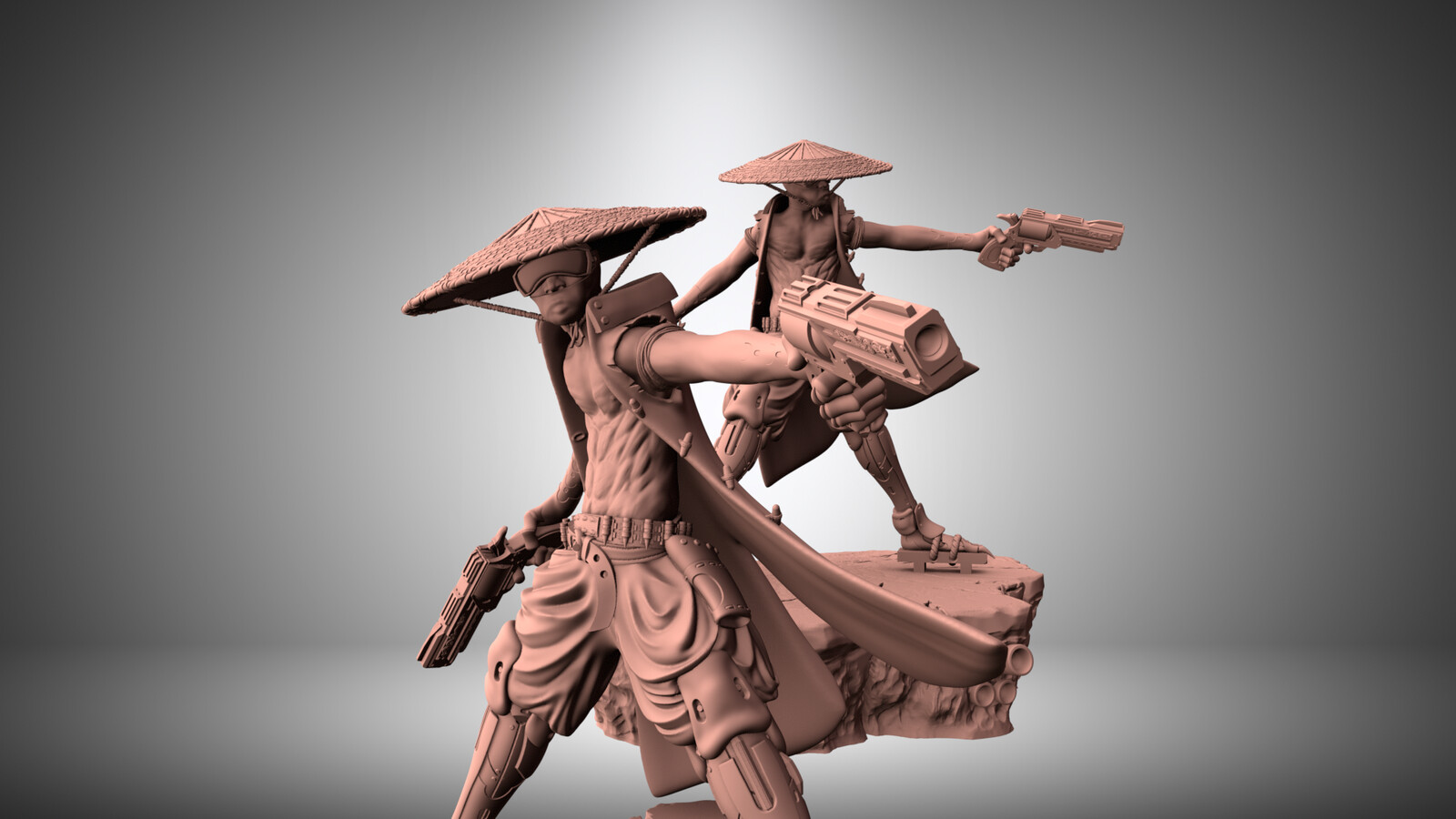 Nightrunner / cyberpunk 3d printable statuette