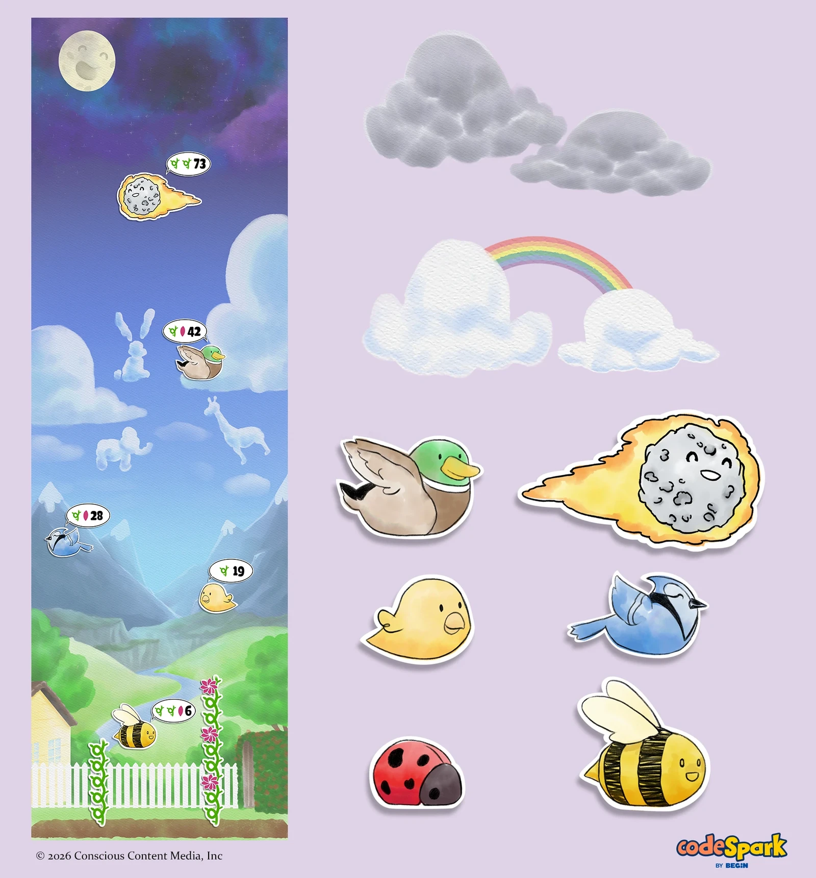 The garden and my final designs for Doodle Looper.