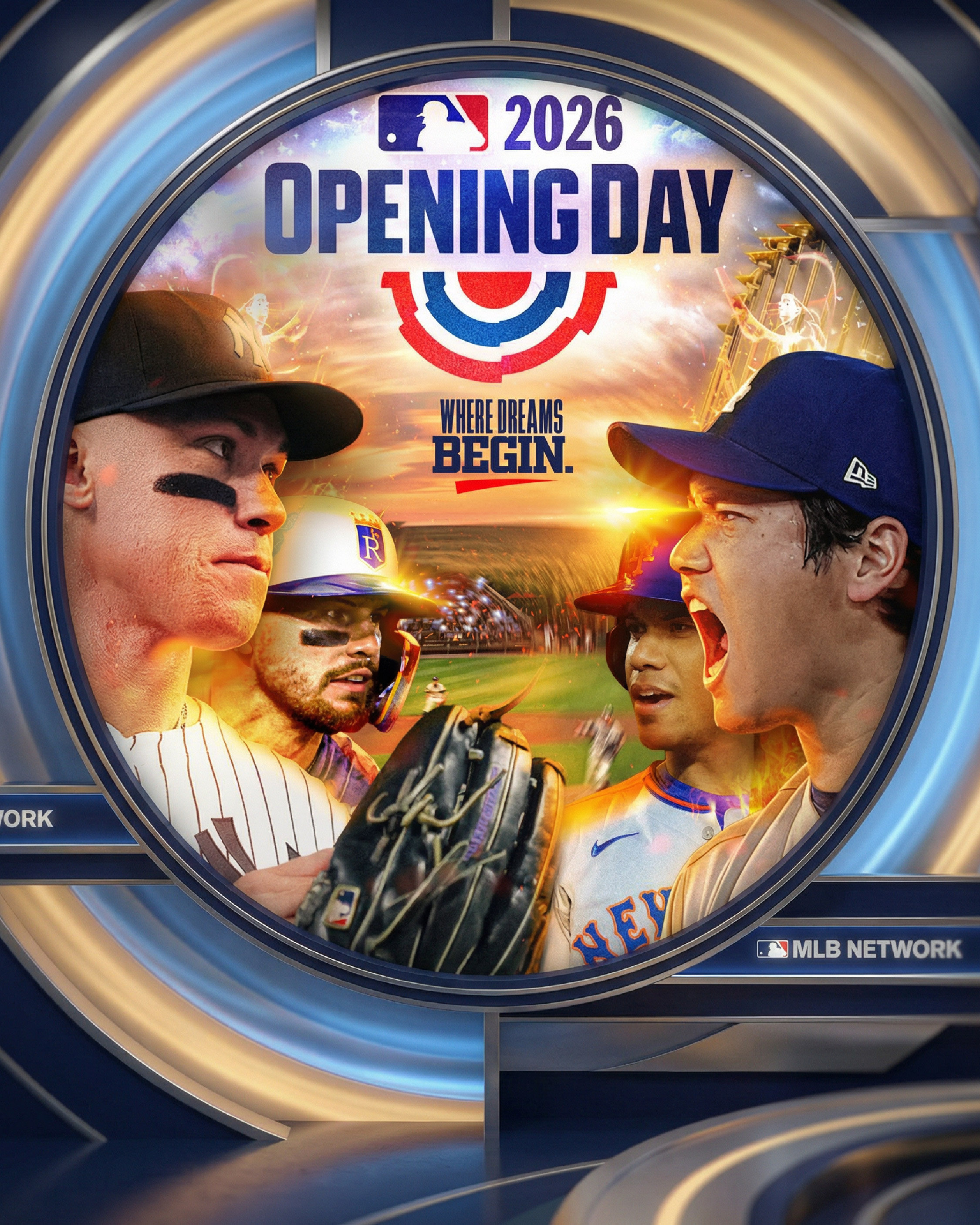 Alternate circular display treatment inspired by modern sports network visual systems