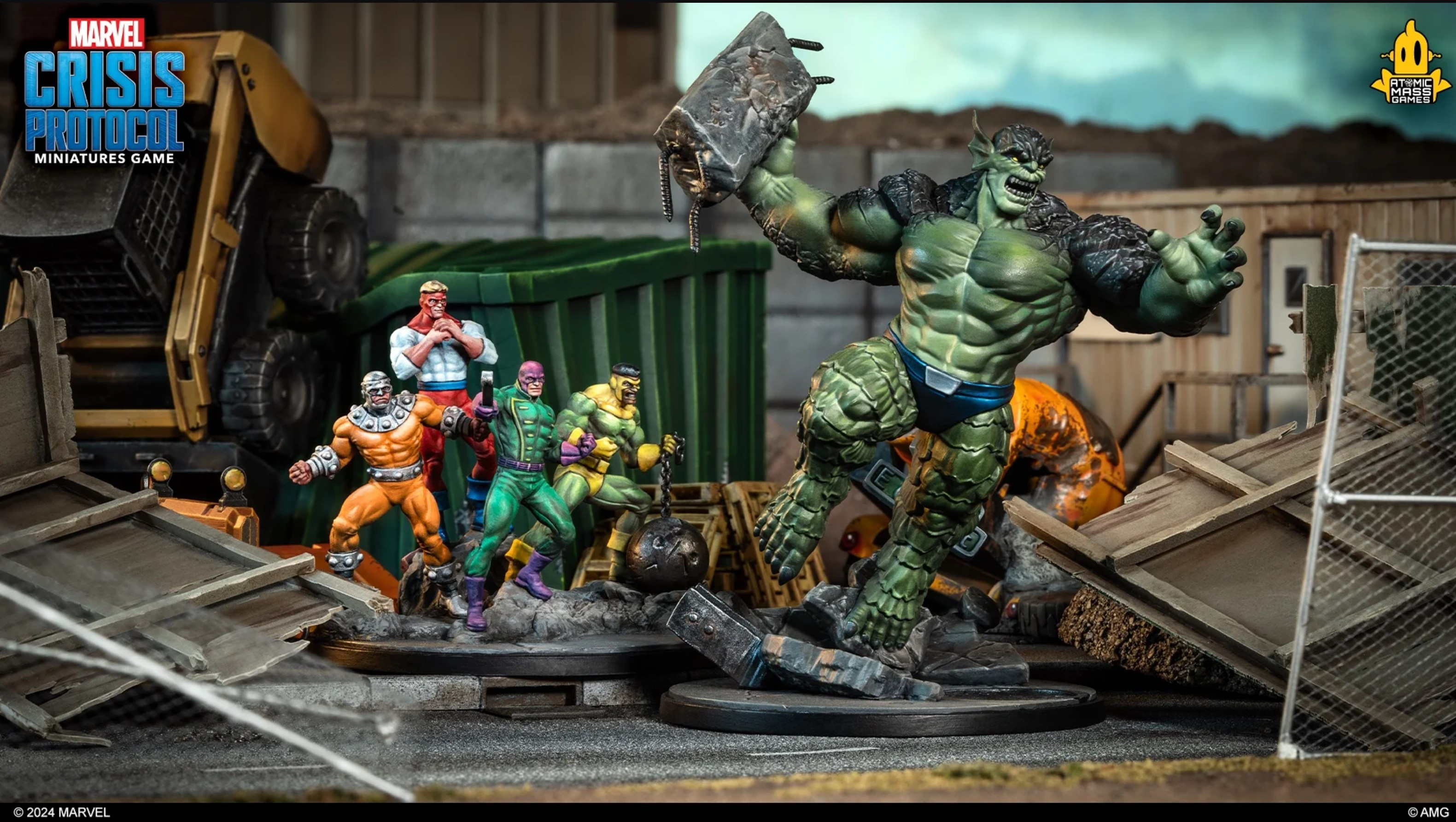 Final painted Abomination and the Wreaking Crew for Marvel:  Crisis Protocol.