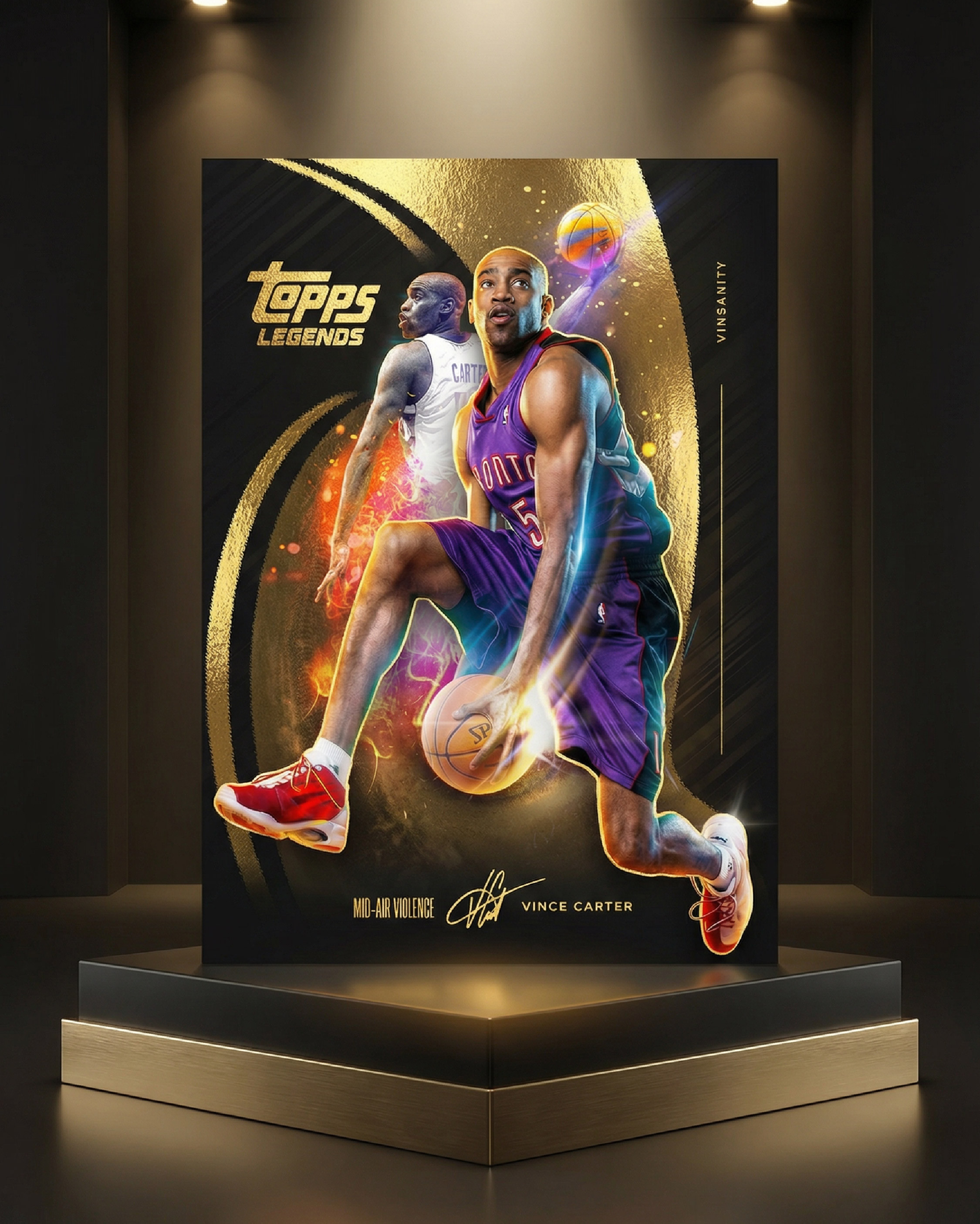 The card presented as a premium collectible display piece, similar to how limited memorabilia items are showcased