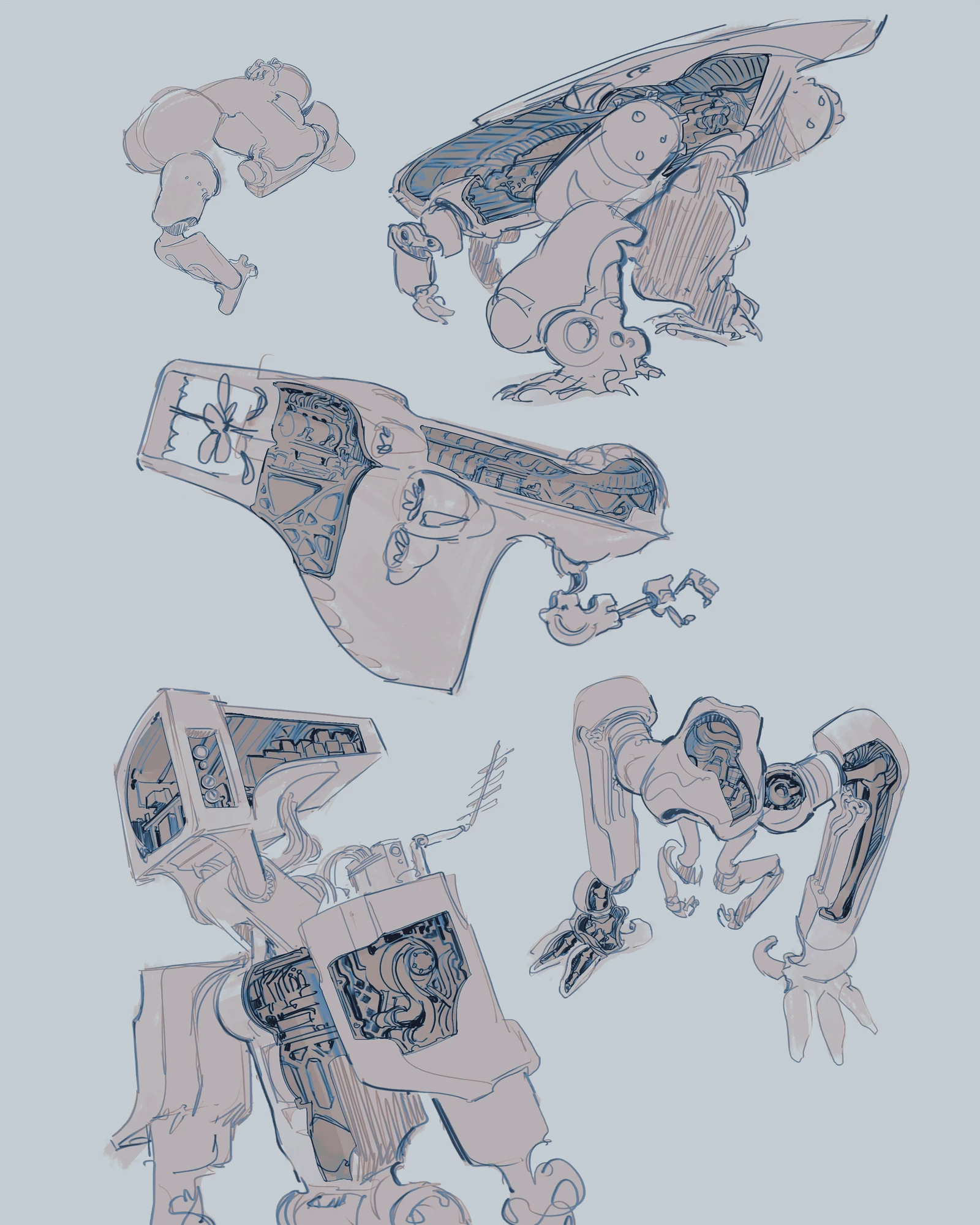 really enjoyed these sketches, but I wanted to explore more shapes faster, so I started sketching with chunky values