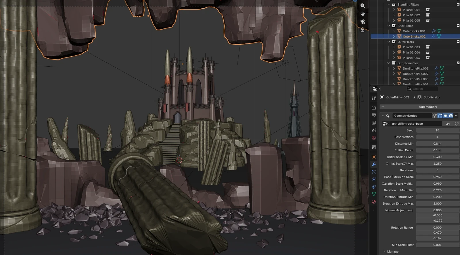 Blender view of the shadowden scene.