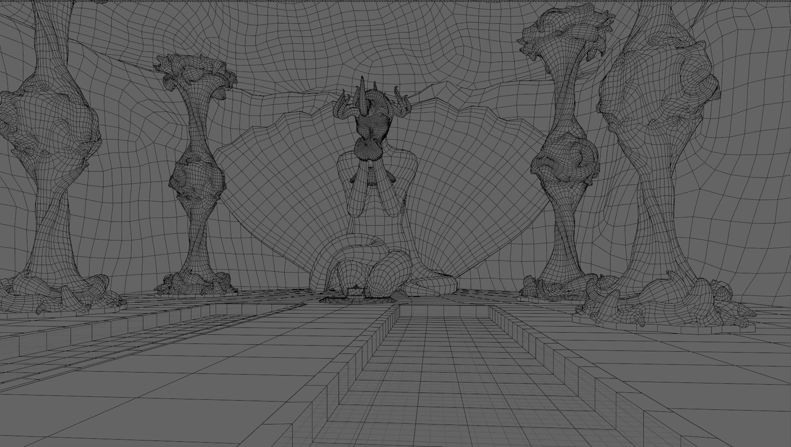 Wireframe of the Temple of Llyr 
