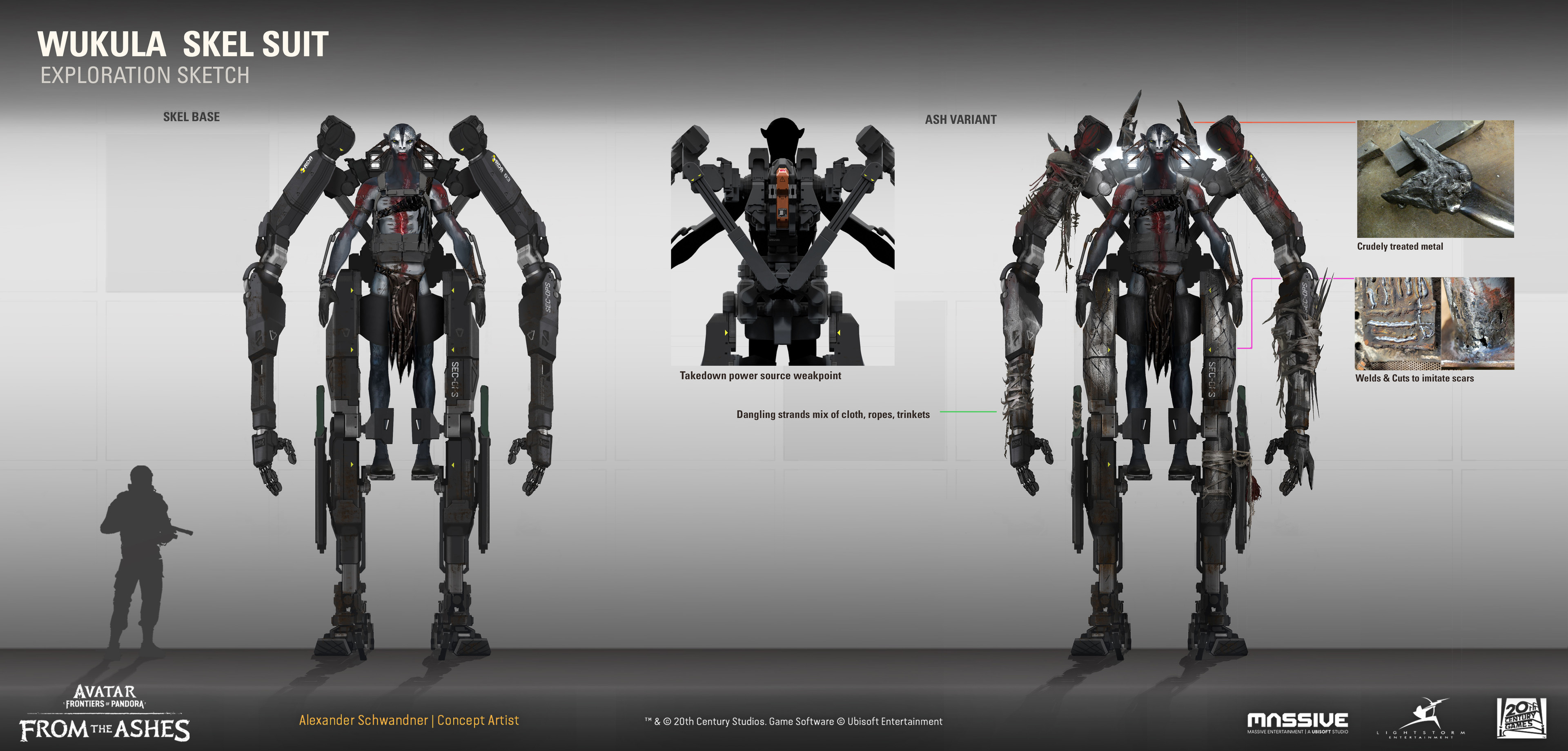 Initial Na'Vi skel blocking and sketching as well as ash treatment exploration