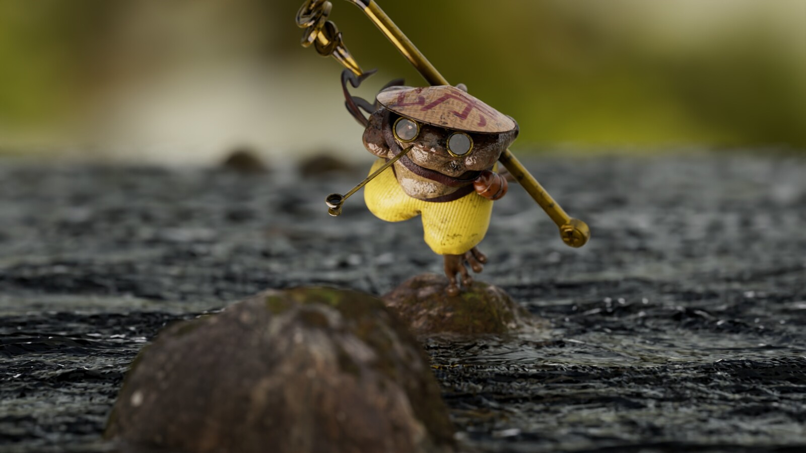 reviewing the water displacement and shader 